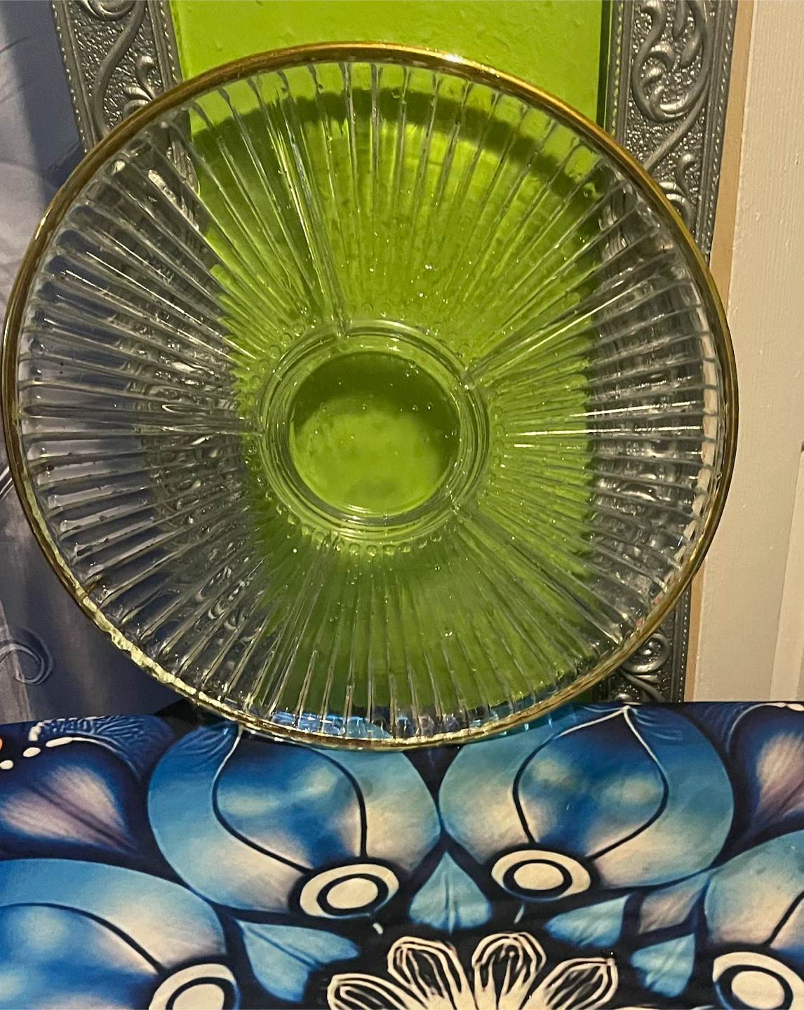 Vintage Divided Glass Serving Platter