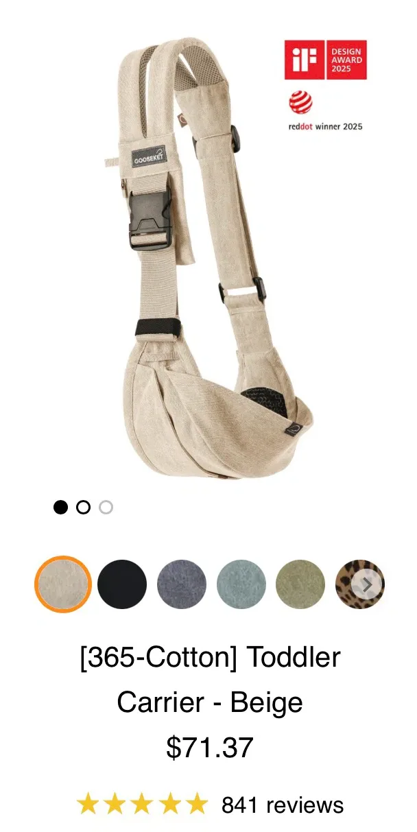 GOOSEKET Toddler Carrier and Terry Cloth Charm - photo 3