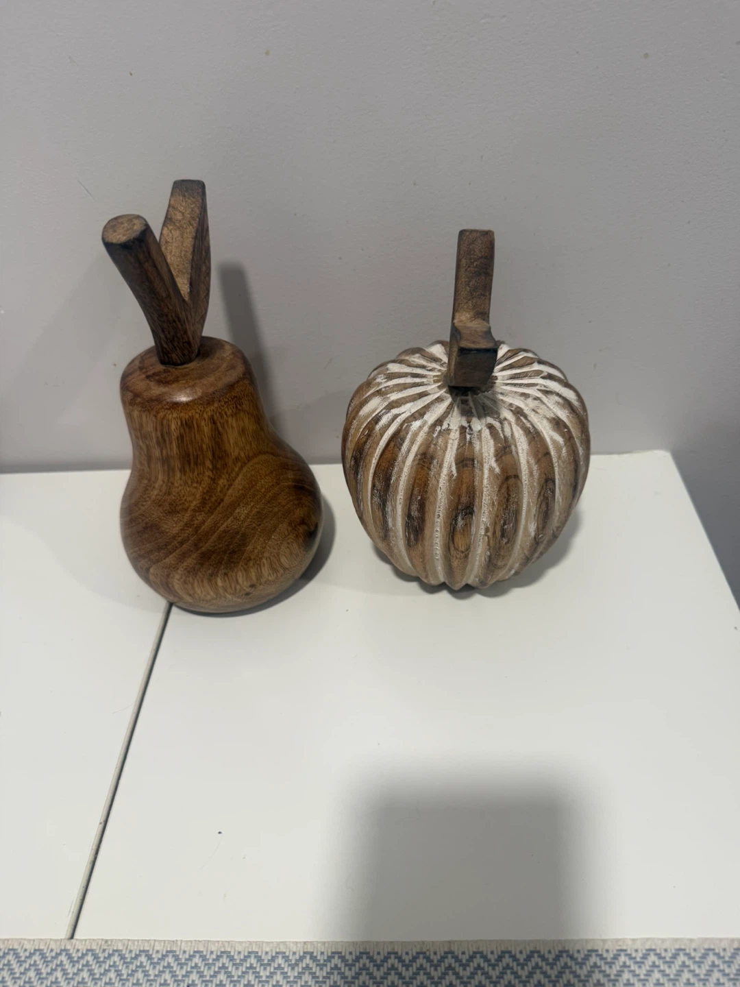🏈Set of Two Decorative Wooden Fruit - photo 2