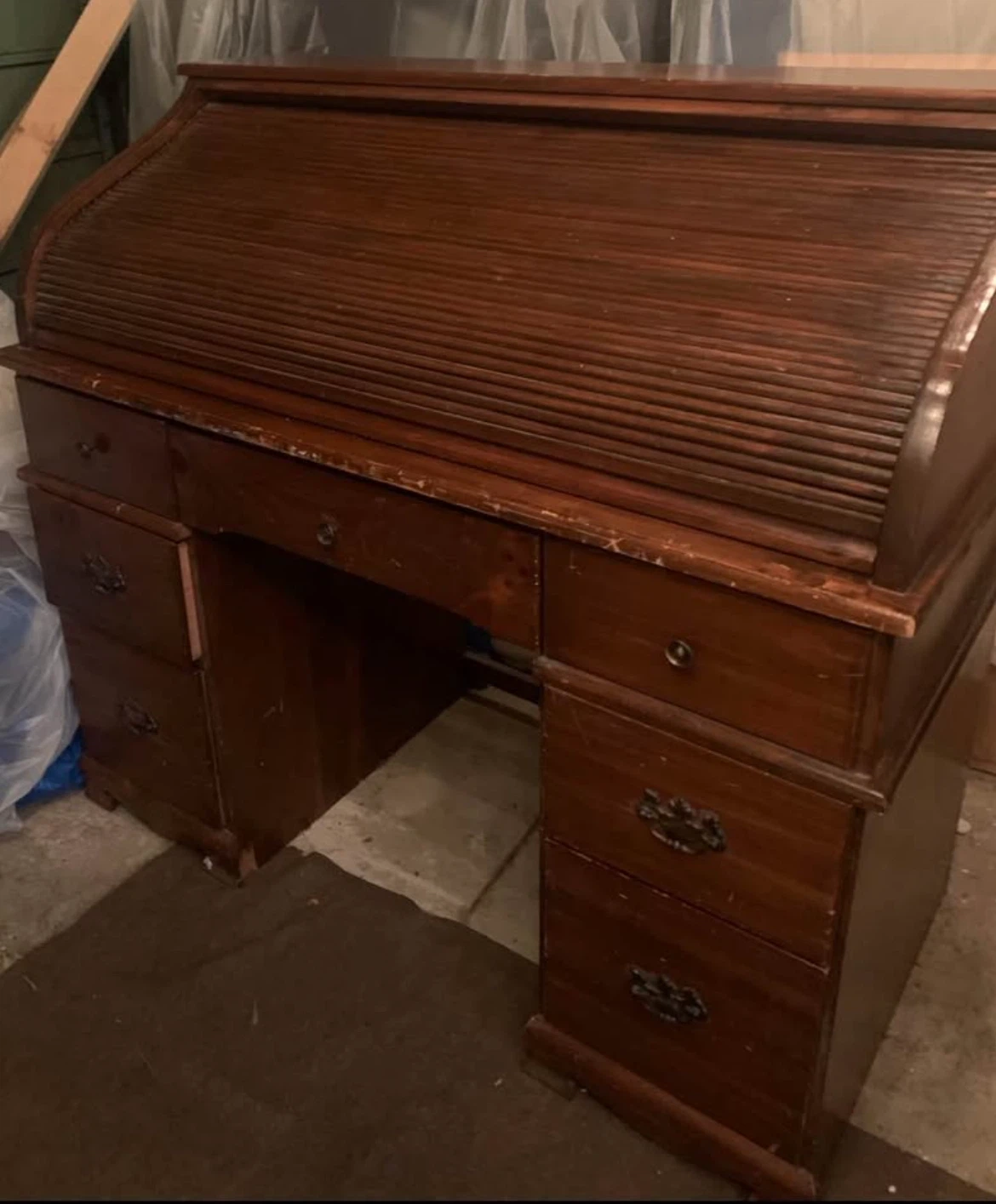 Antique Vintage Roll Top Desk