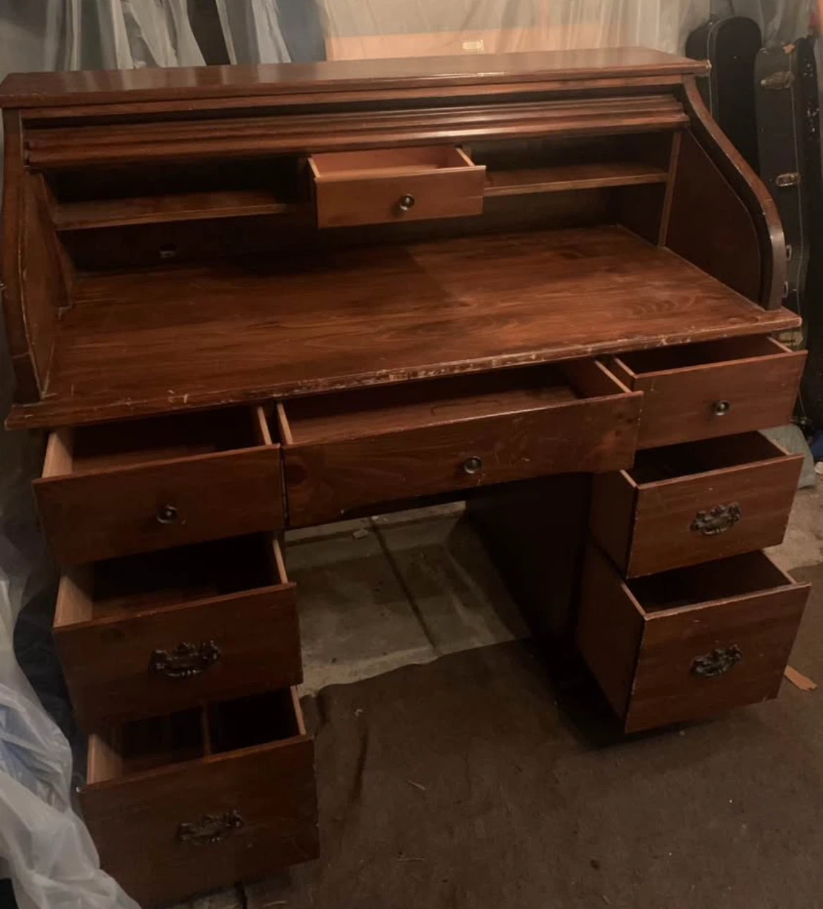 Antique Vintage Roll Top Desk - photo 2