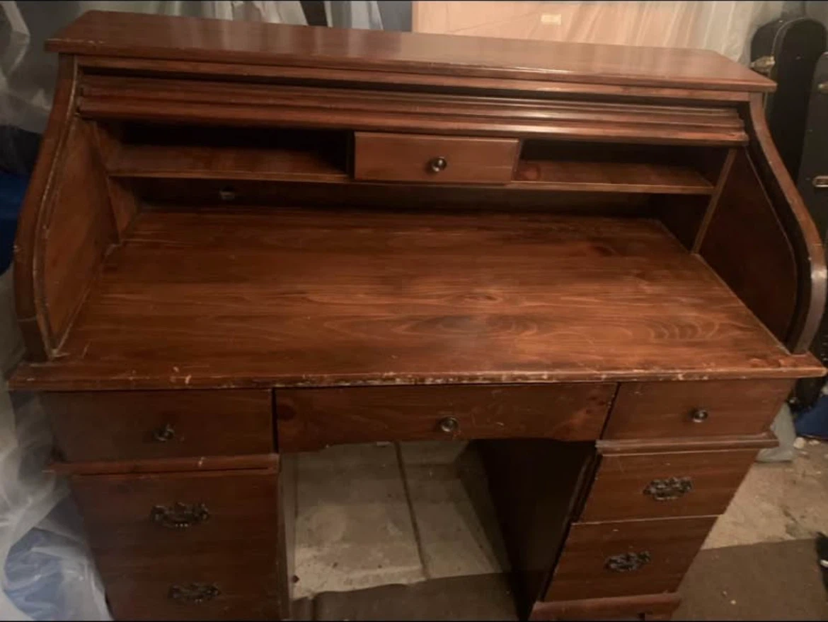 Antique Vintage Roll Top Desk - photo 3