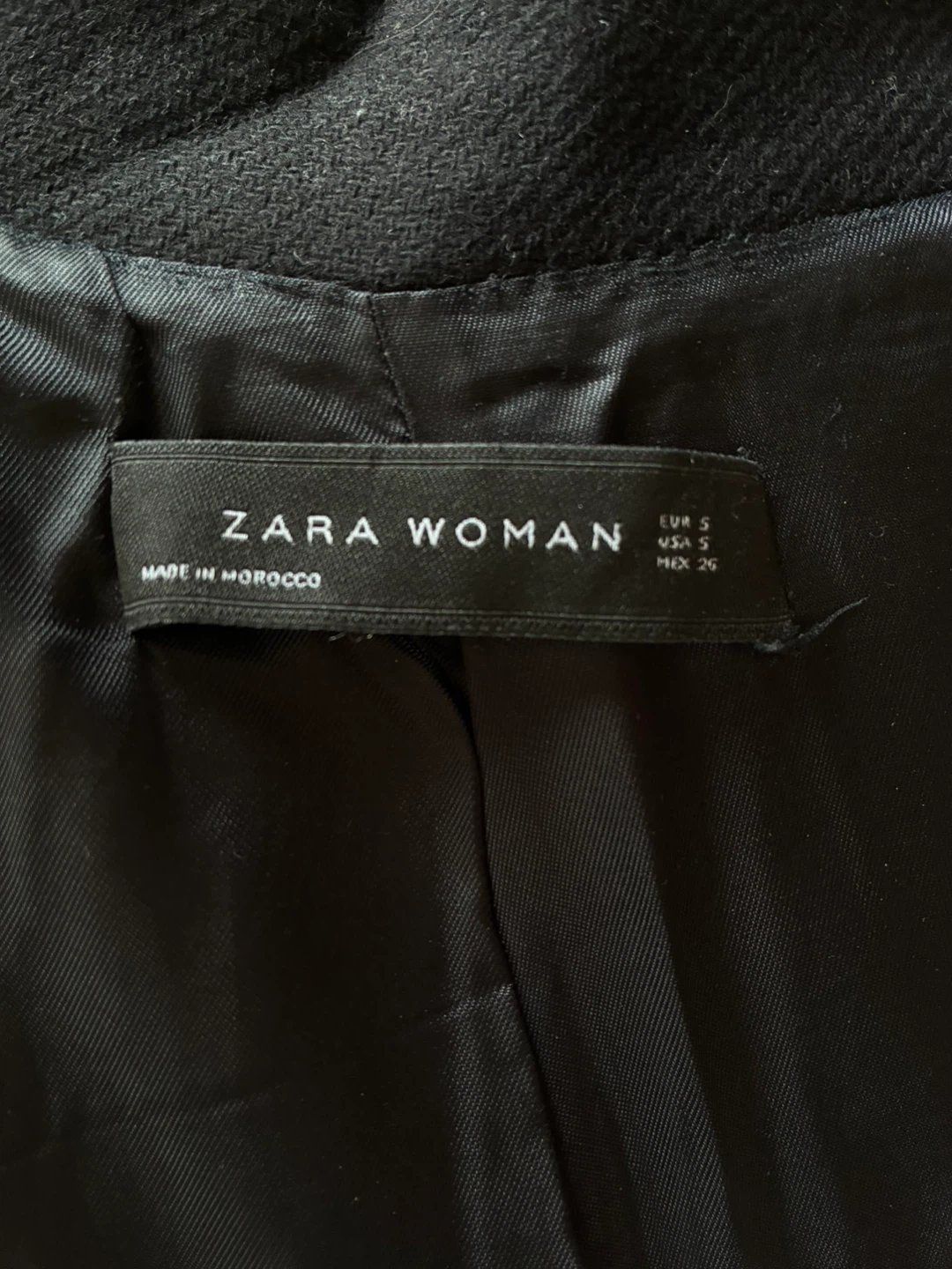 ZARA Double-Breasted Black Coat - photo 4