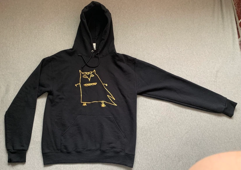 Jerzees Nublend Hoodie with Gold Crooked Owl - Size Medium 🏈