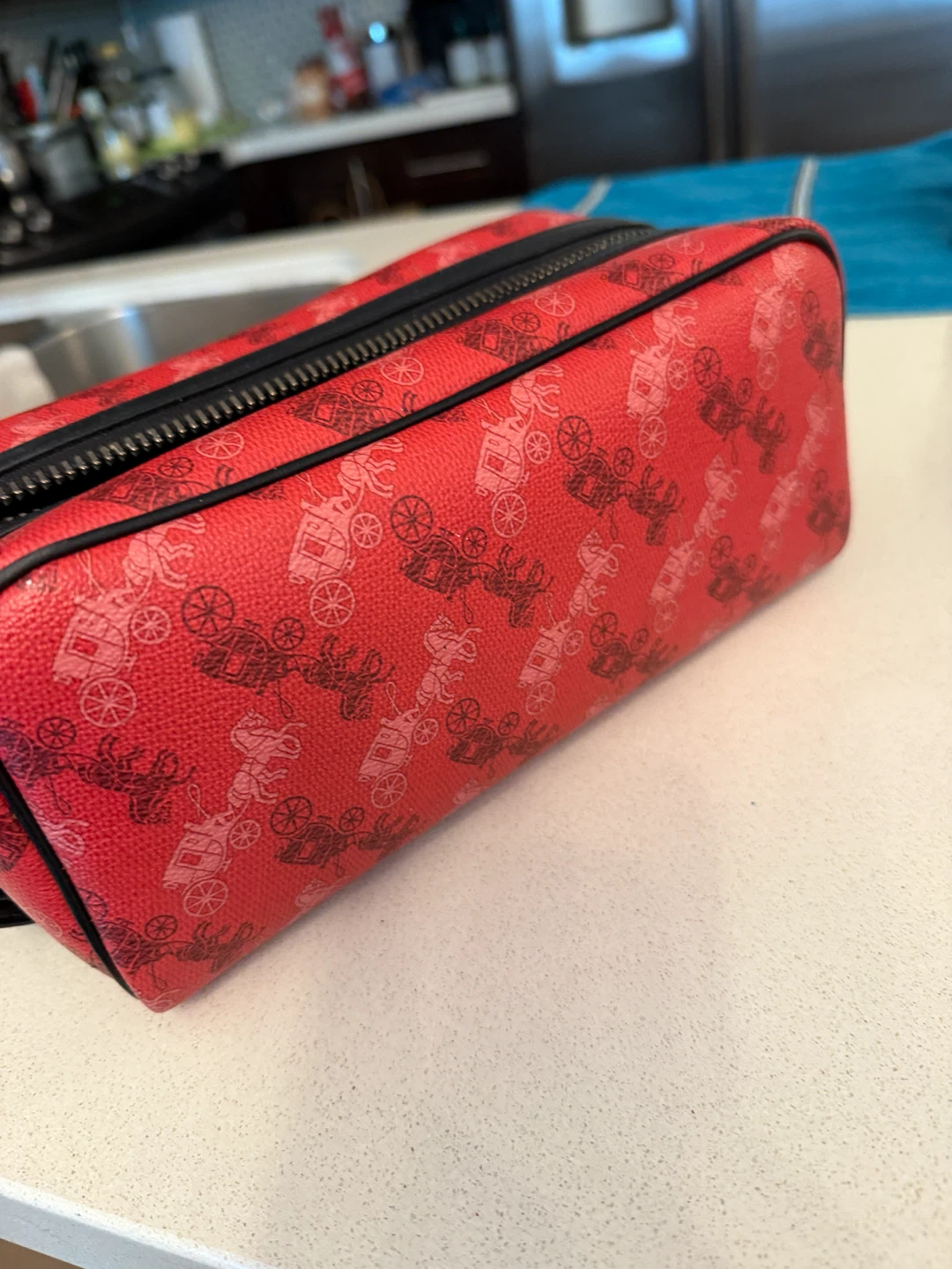 Coach Carriage Print Toiletry Bag