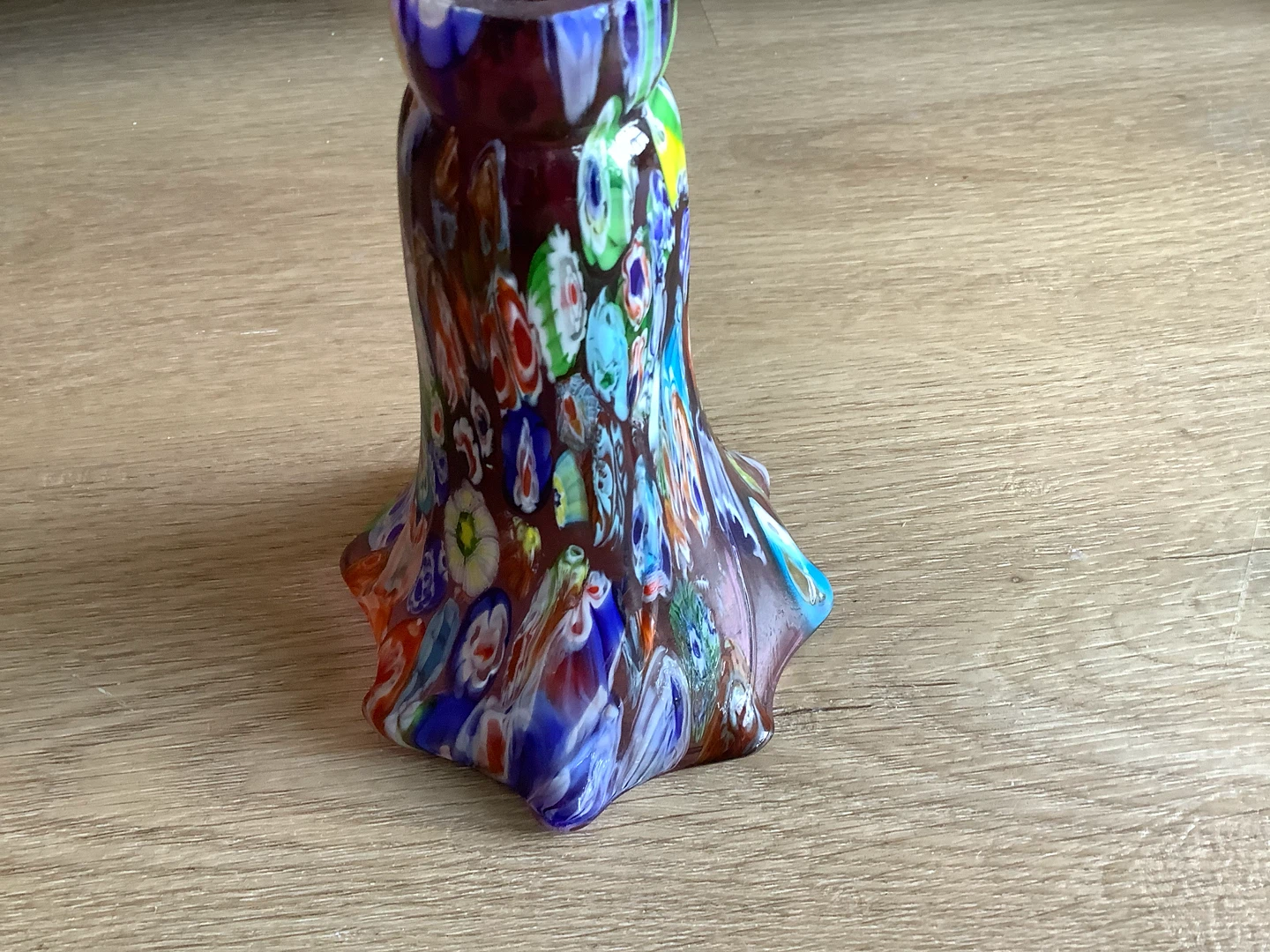 Vt Murano Millefiori Hd Blown Art Glass Tulip Lamp Shade 🐞