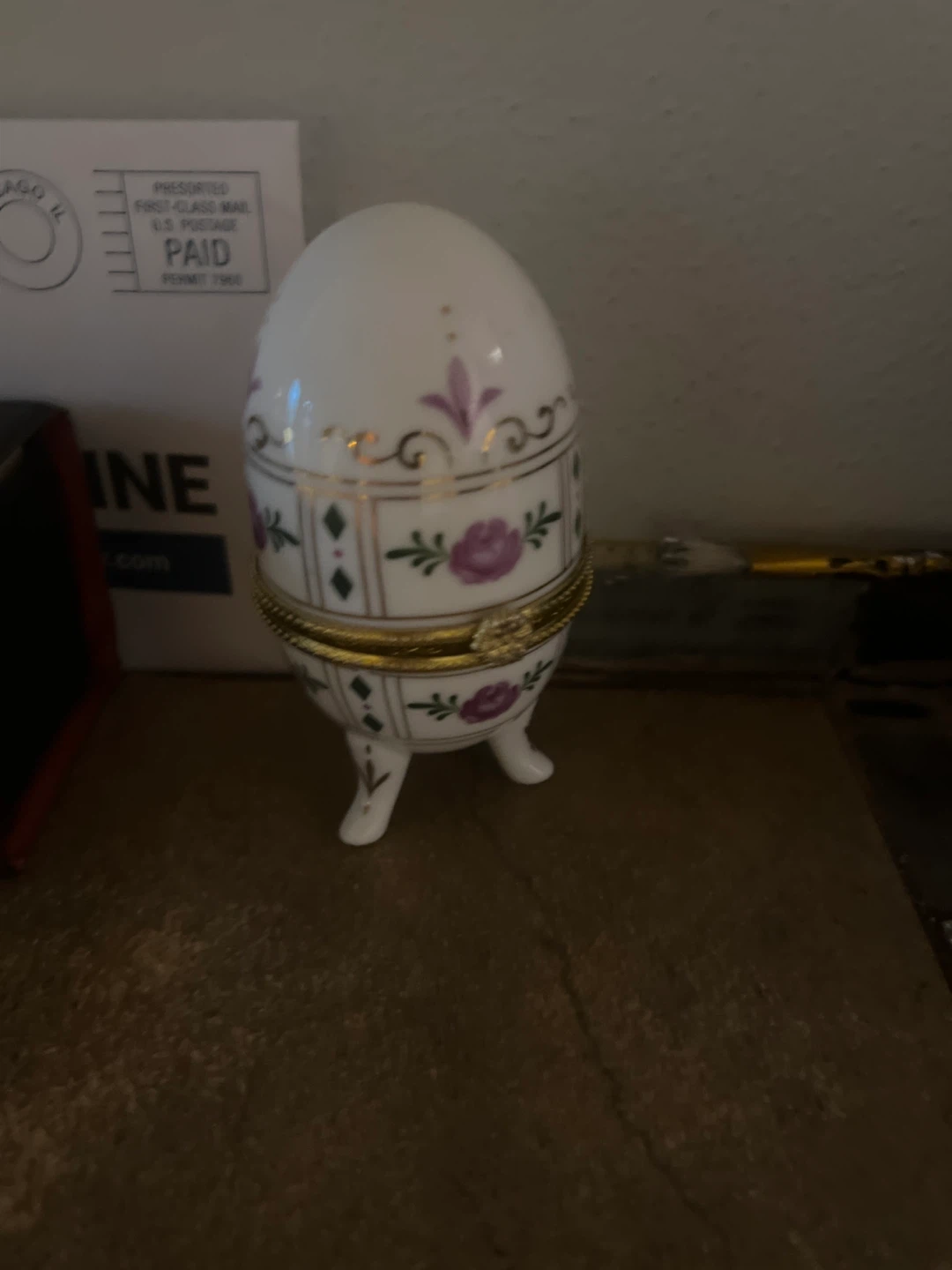 Floral Porcelain Egg Trinket Box 🏈
