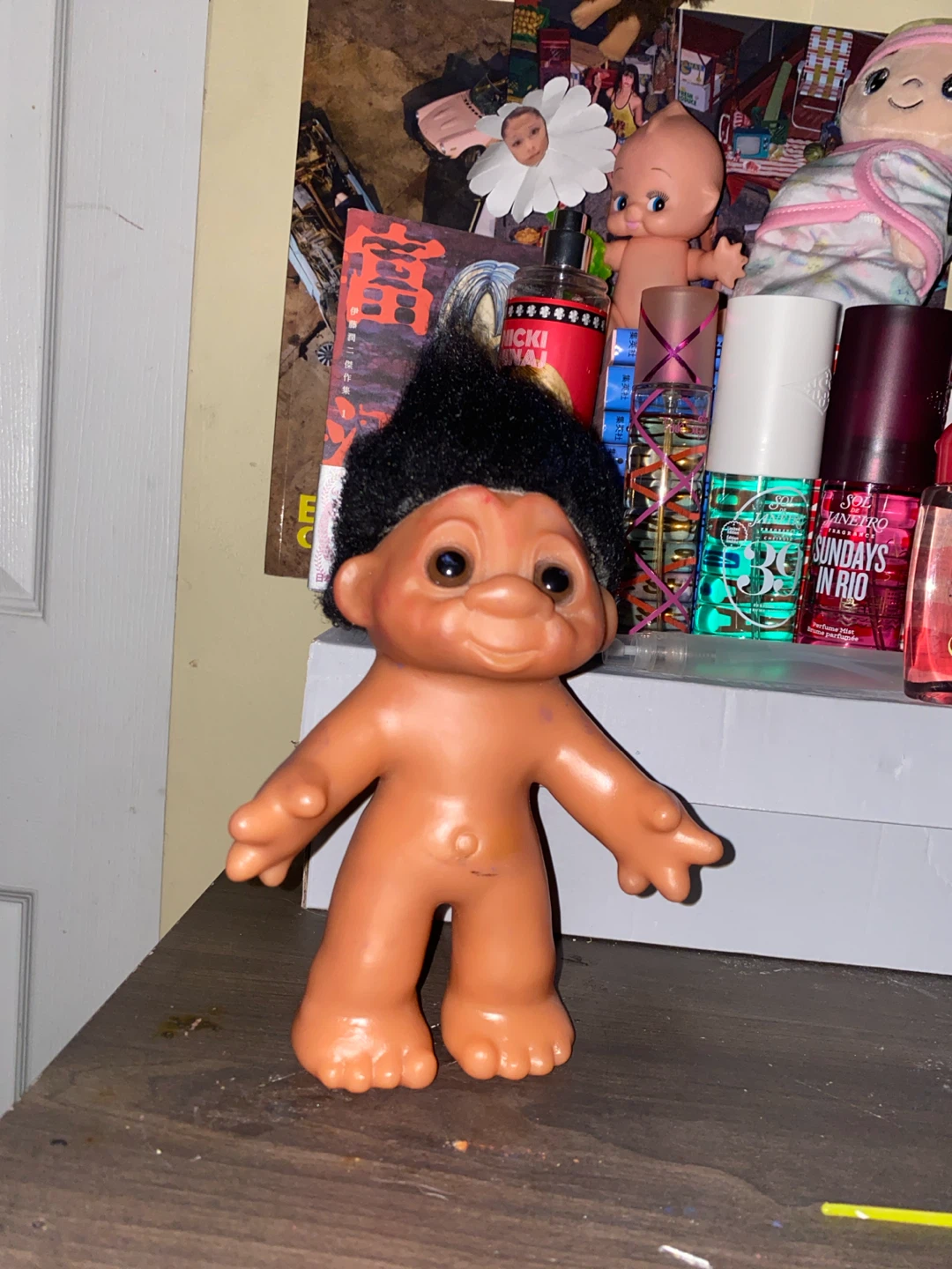 Vintage  Original Troll Doll with Black Hair