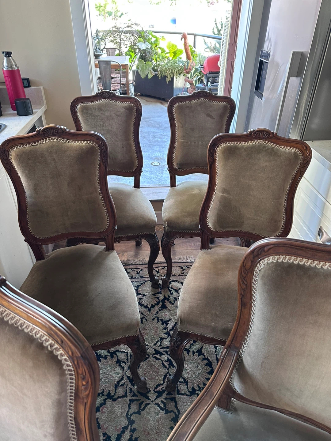 Set of 6 French Walnut  Style Dining Chairs - photo 3
