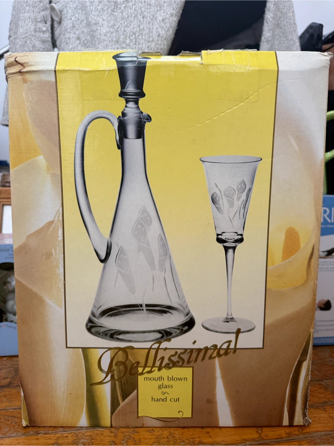 Bellissima Mouth Blown Hand Cut Glass Decanter Set