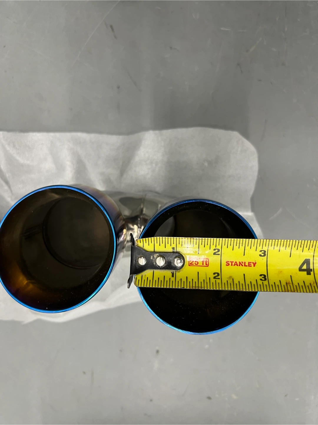 NETAMI Dual Exhaust Tips 2.25" Inlet to 3" Burnt Blue Outlets - photo 2