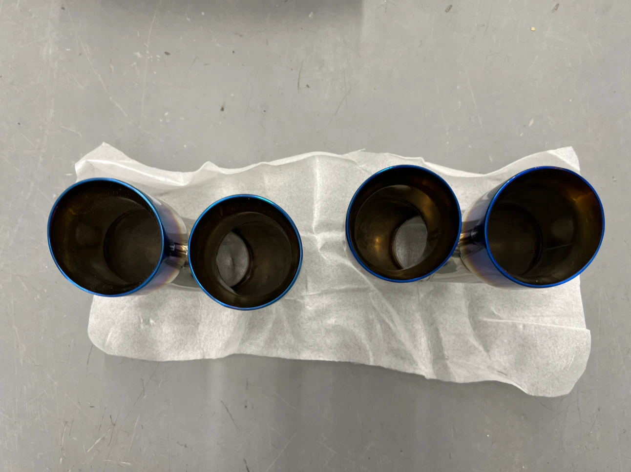 NETAMI Dual Exhaust Tips 2.25" Inlet to 3" Burnt Blue Outlets - photo 5