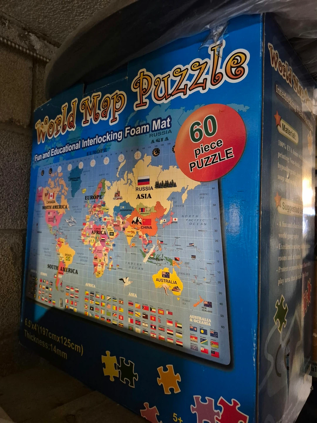 World Map Puzzle Interlocking Foam Mat