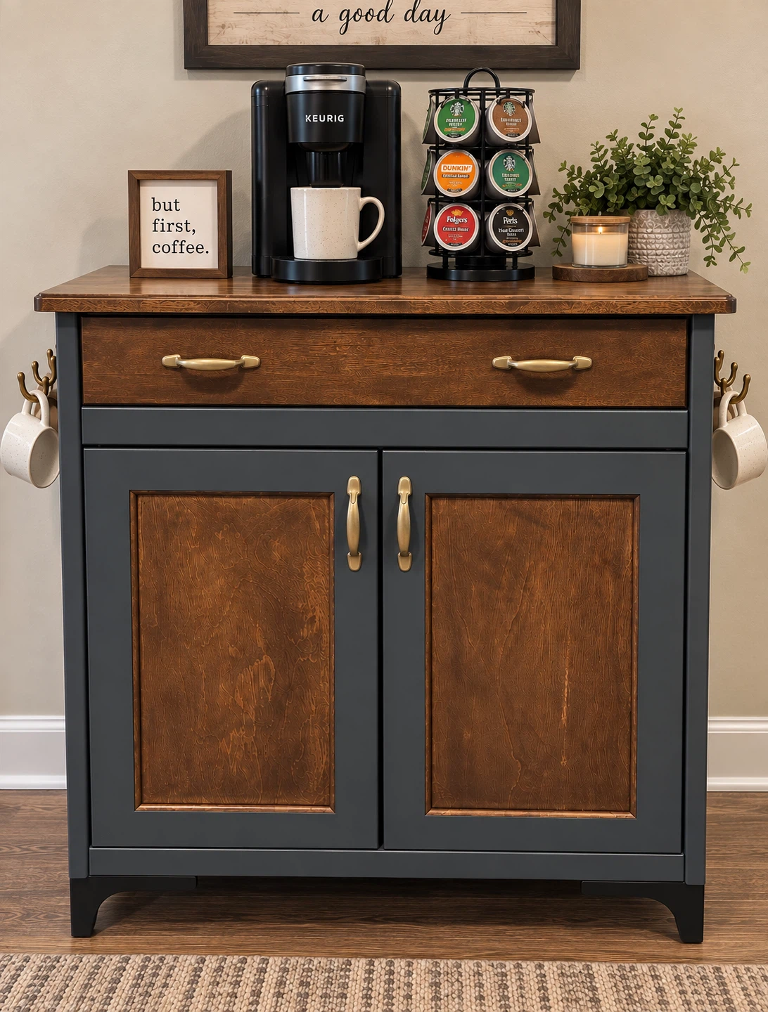 Two-Tone Coffee Bar Cabinet