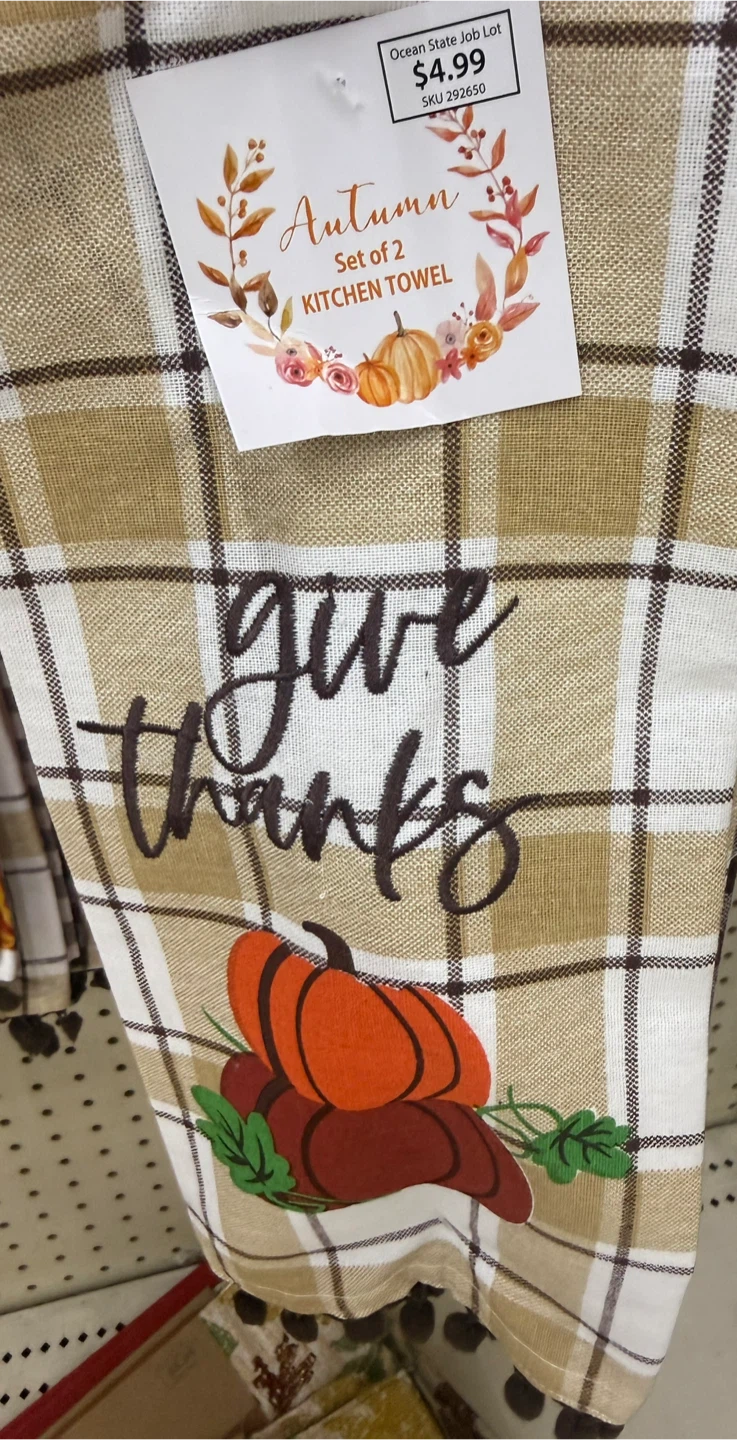 🏈 Set of 2 Autumn Kitchen Towels