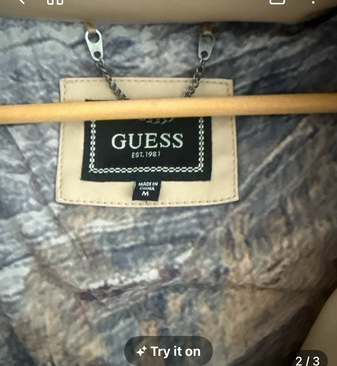 GUESS Puffer Jacket Beige Medium - photo 2