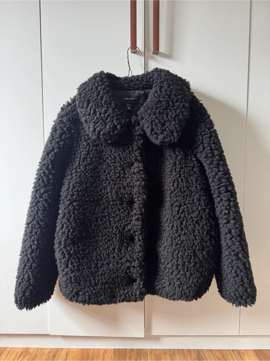 Vero Moda black teddy jacket