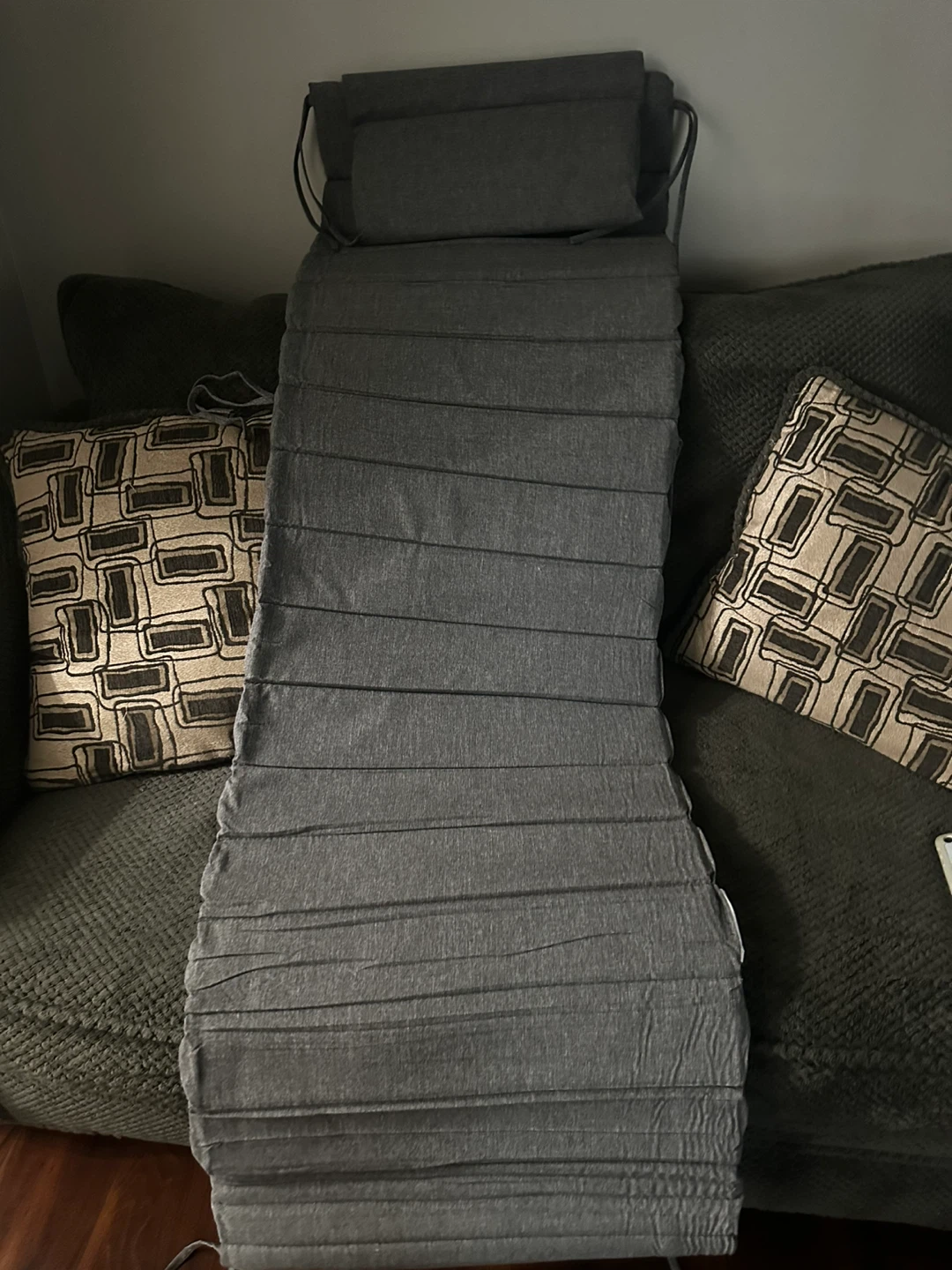 Gray Lounge Chaise Cushion