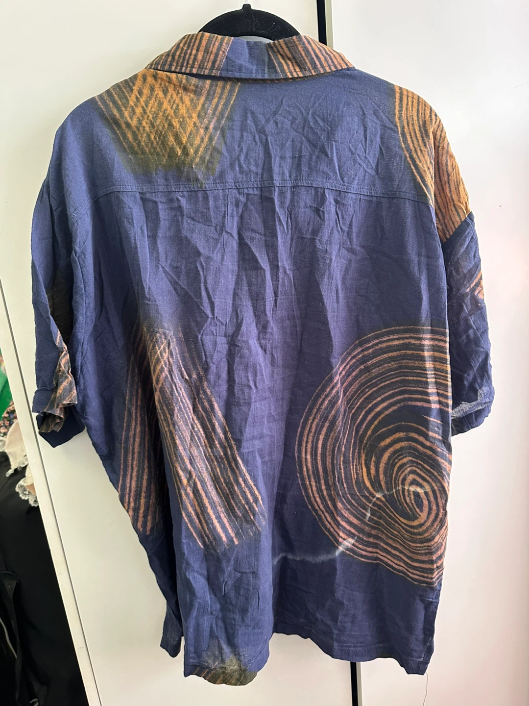 Blue and brown printed short sleeve shirt - photo 2