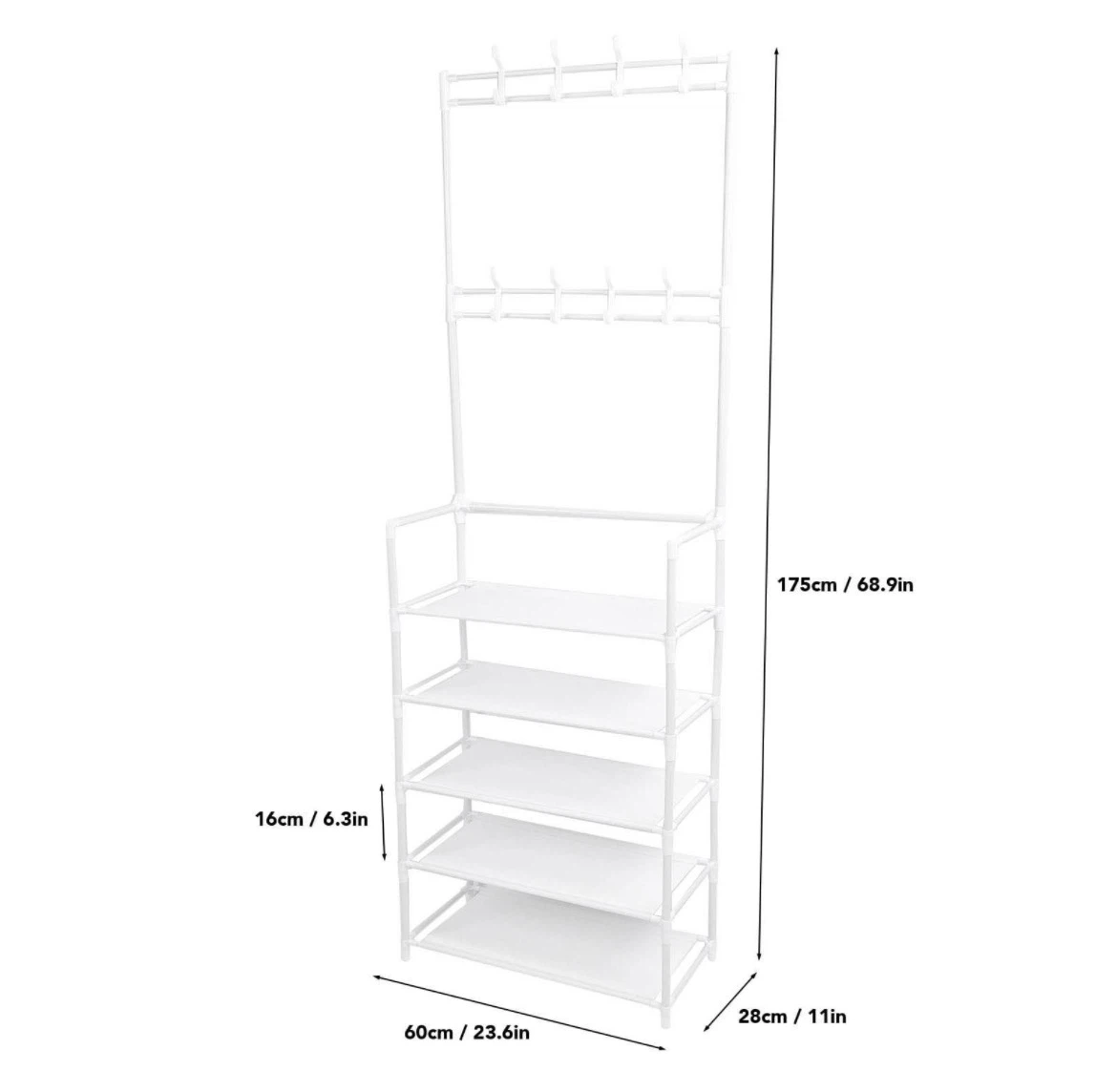 White Coat Rack and Shoe Storage Organizer - photo 3