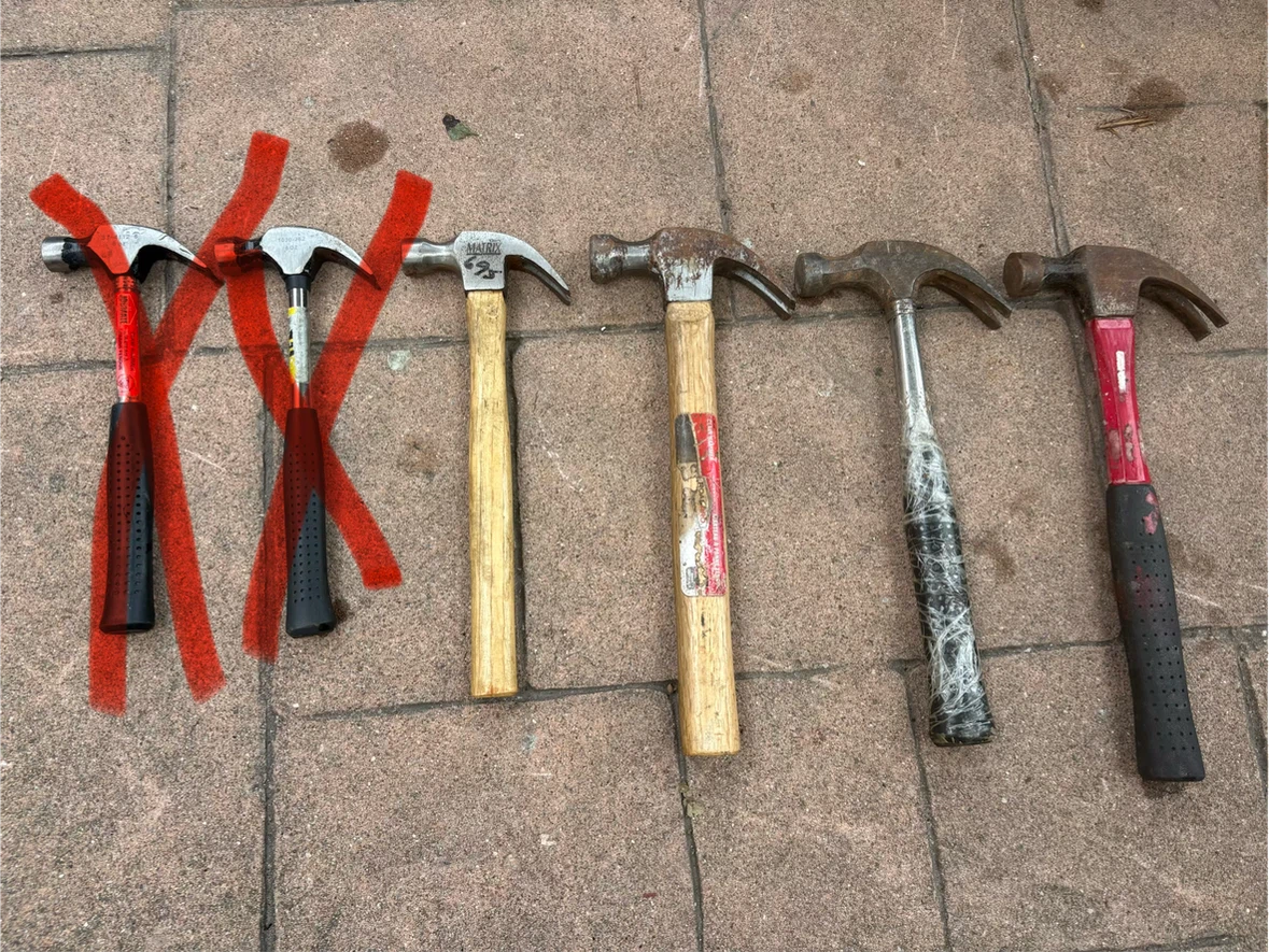 Assorted Claw Hammers