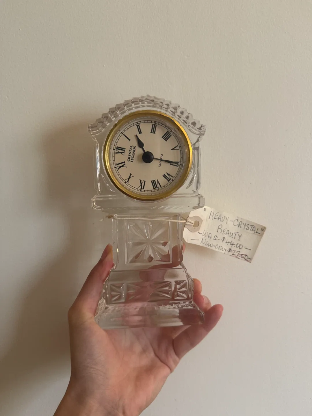 Vintage Crystal Legends Heavy Crystal Desk Clock – Not Working