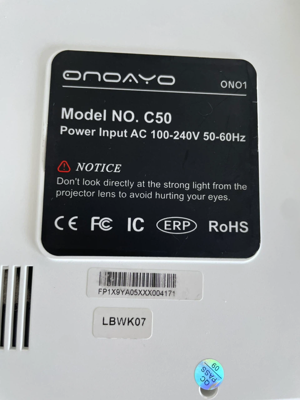 Onoayo ON01 /C50 Projector - photo 4