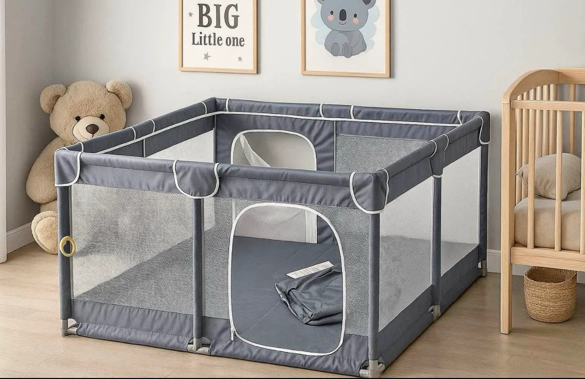 Large Baby Playpen in Grey (Brand New in the box)