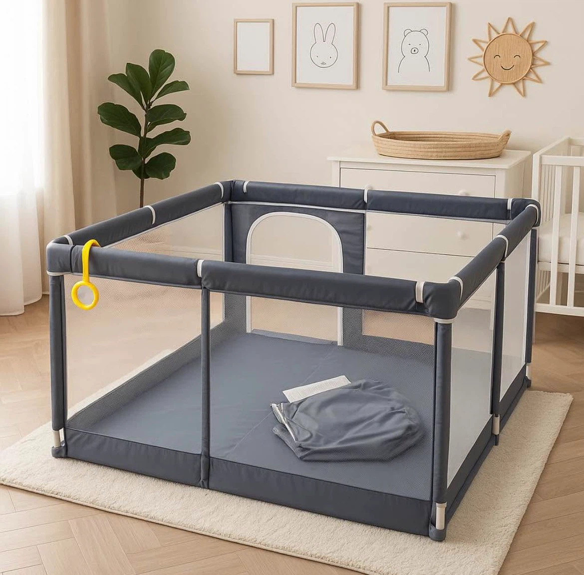 Large Baby Playpen in Grey (Brand New in the box) - photo 2