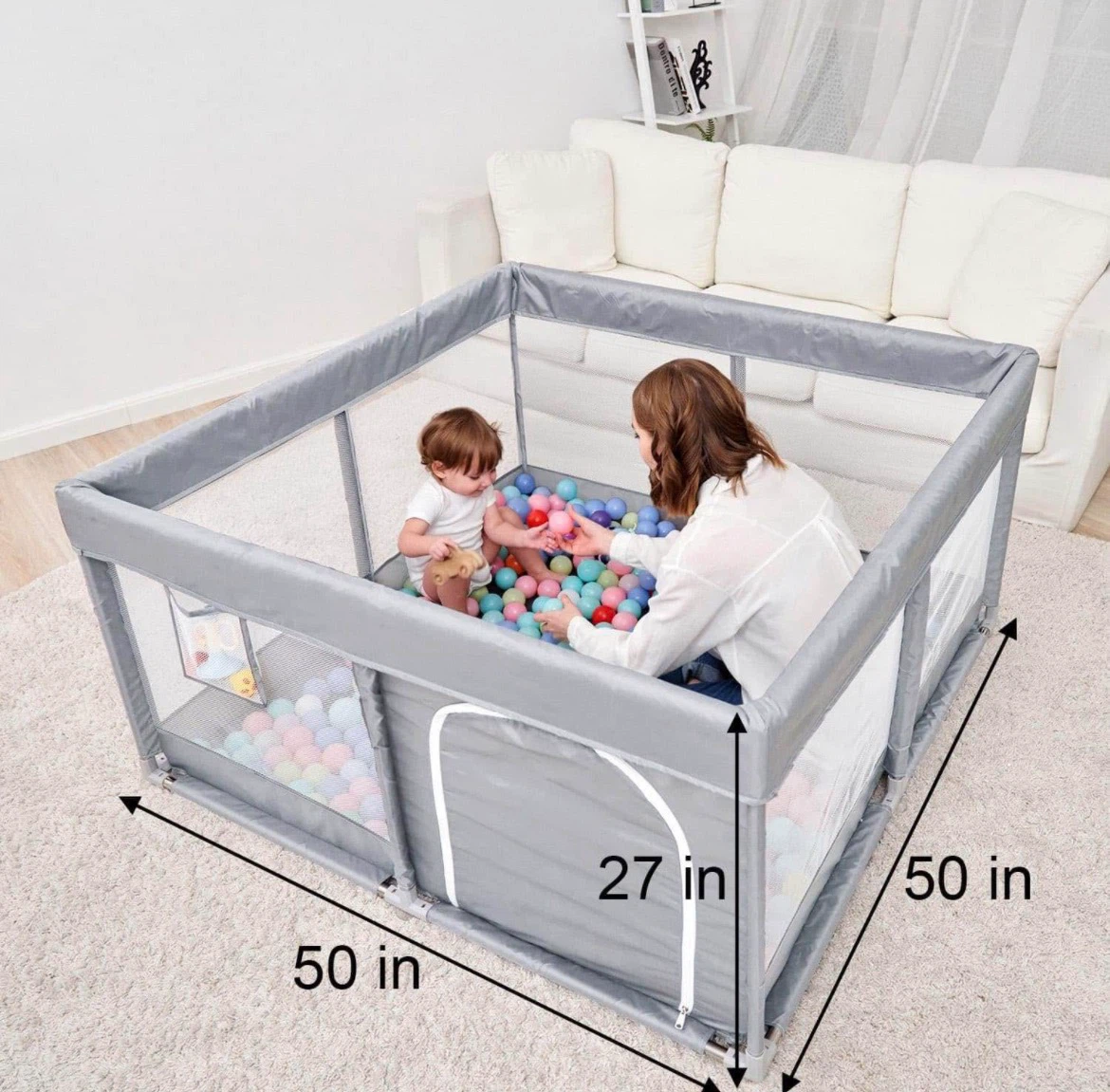 Large Baby Playpen in Grey (Brand New in the box) - photo 3