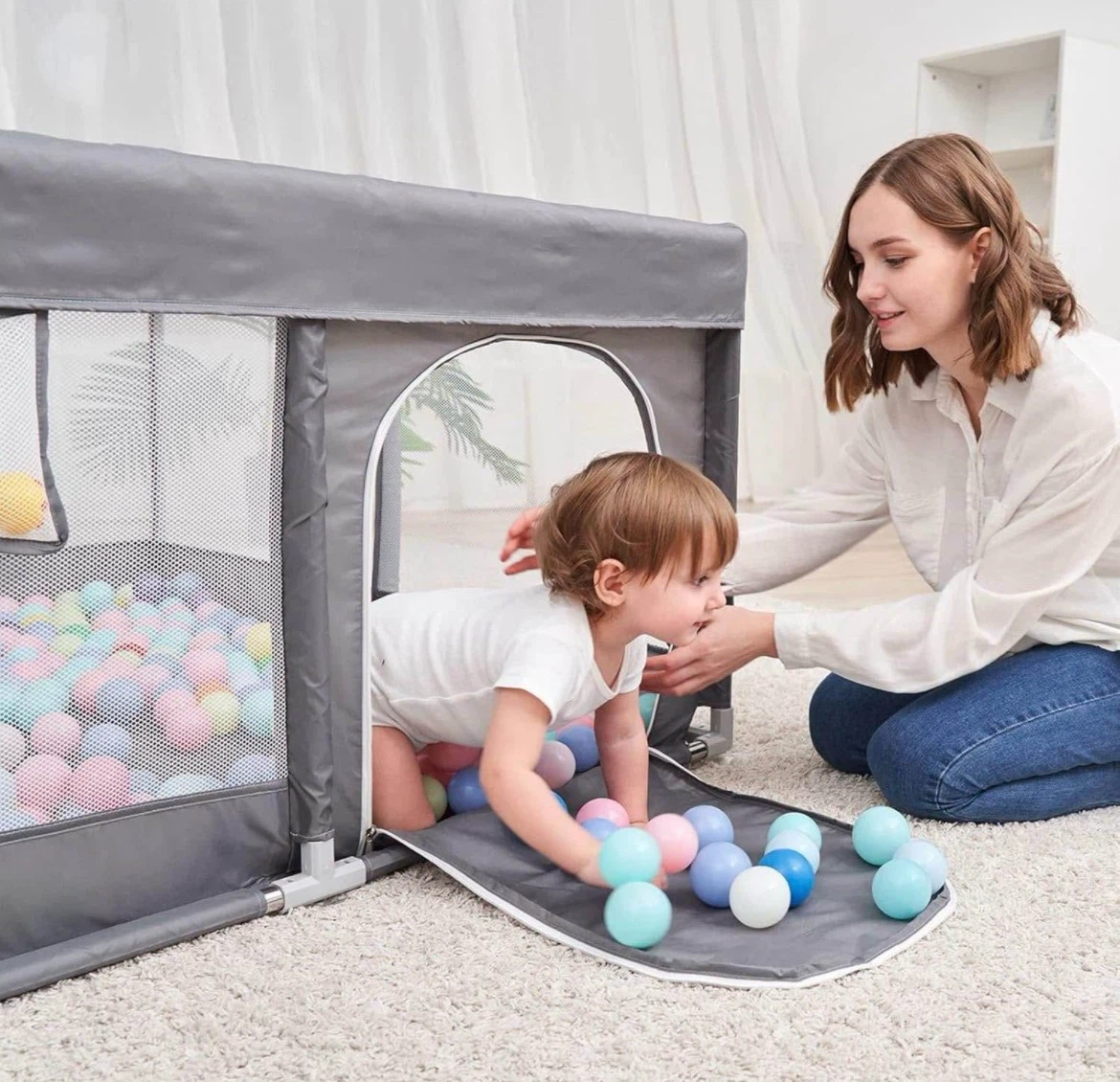 Large Baby Playpen in Grey (Brand New in the box) - photo 5