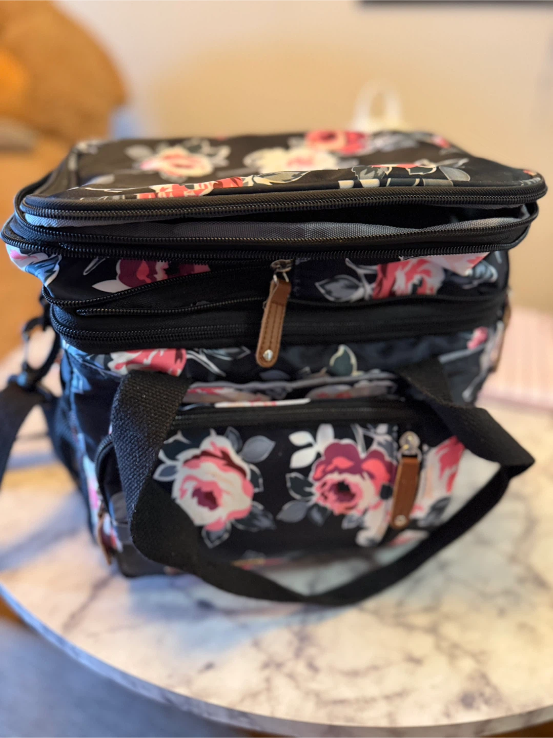 Floral Print Insulated Cooler Bag