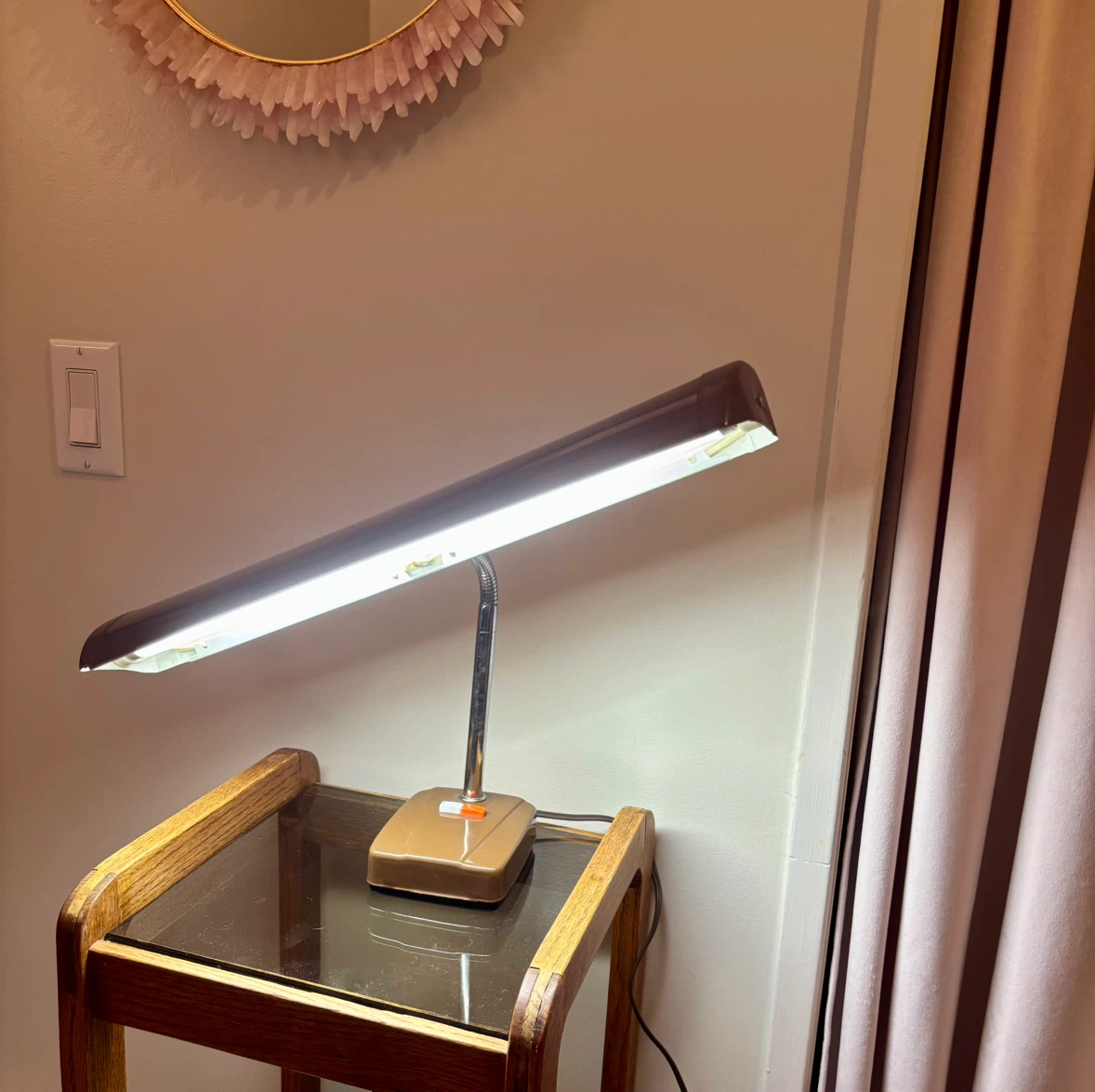 Vintage Brown Fluorescent Desk Lamp