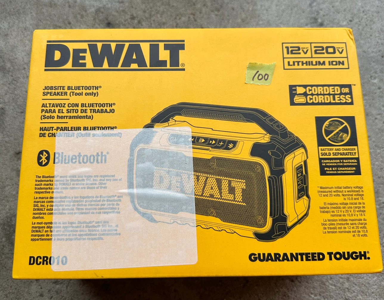 DeWalt Jobsite Bluetooth Speaker DCR010