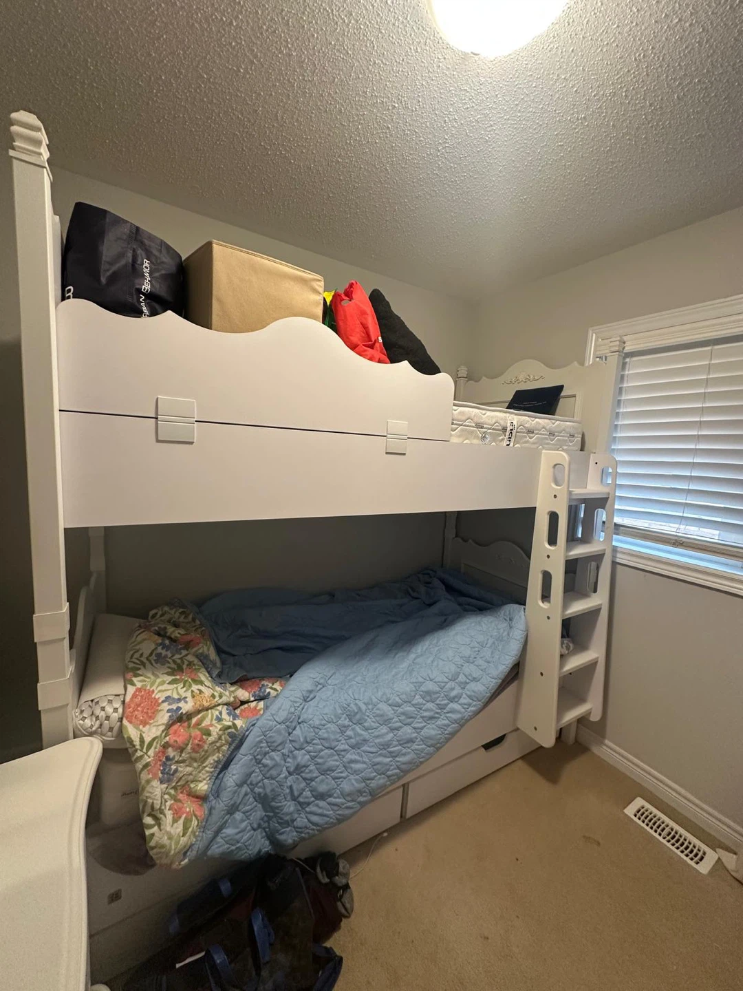 White Wooden Bunk Bed - photo 2