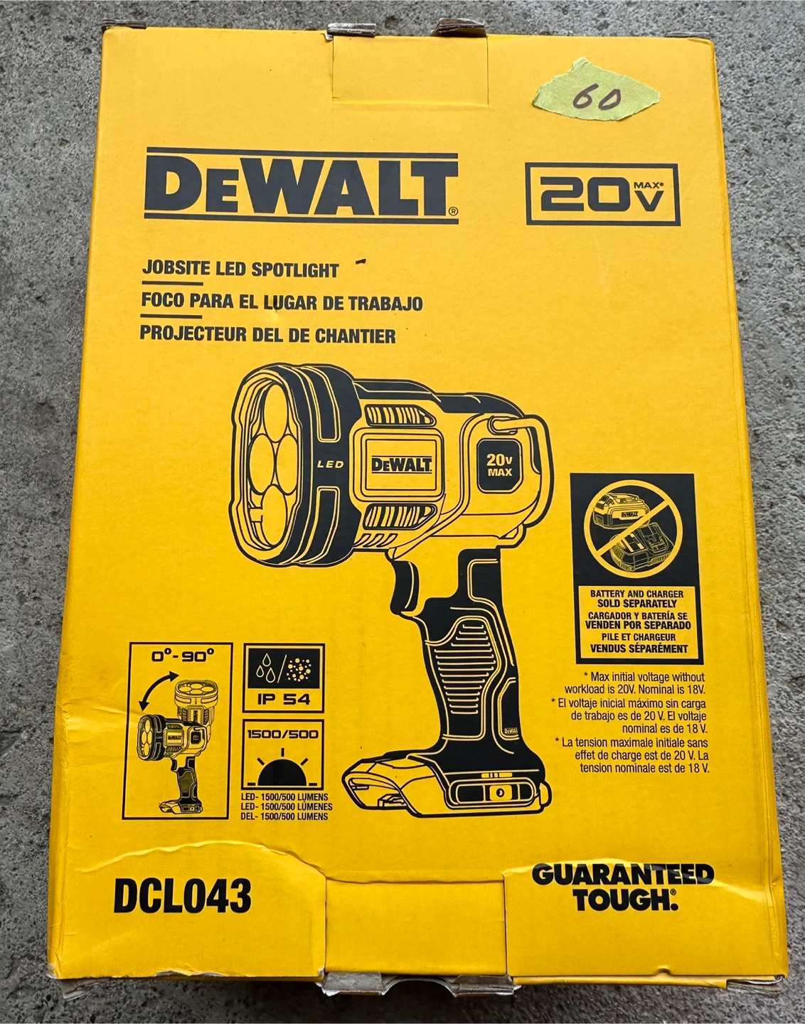 DEWALT 20V Max LED Jobsite Spotlight DCL043
