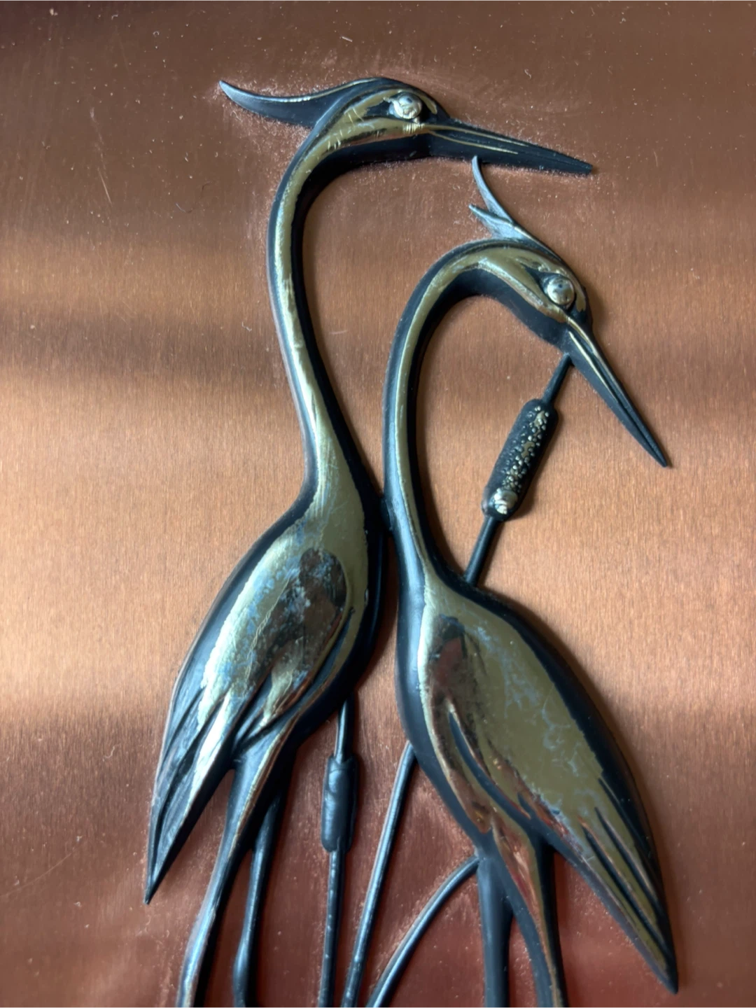 Vintage Copper Heron Tray - photo 2