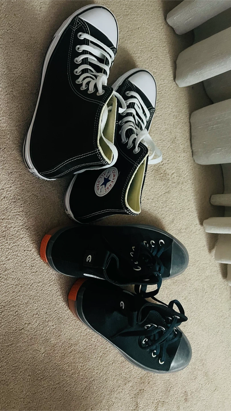 Converse Chuck Taylor All Star Black Leather High Tops - photo 3