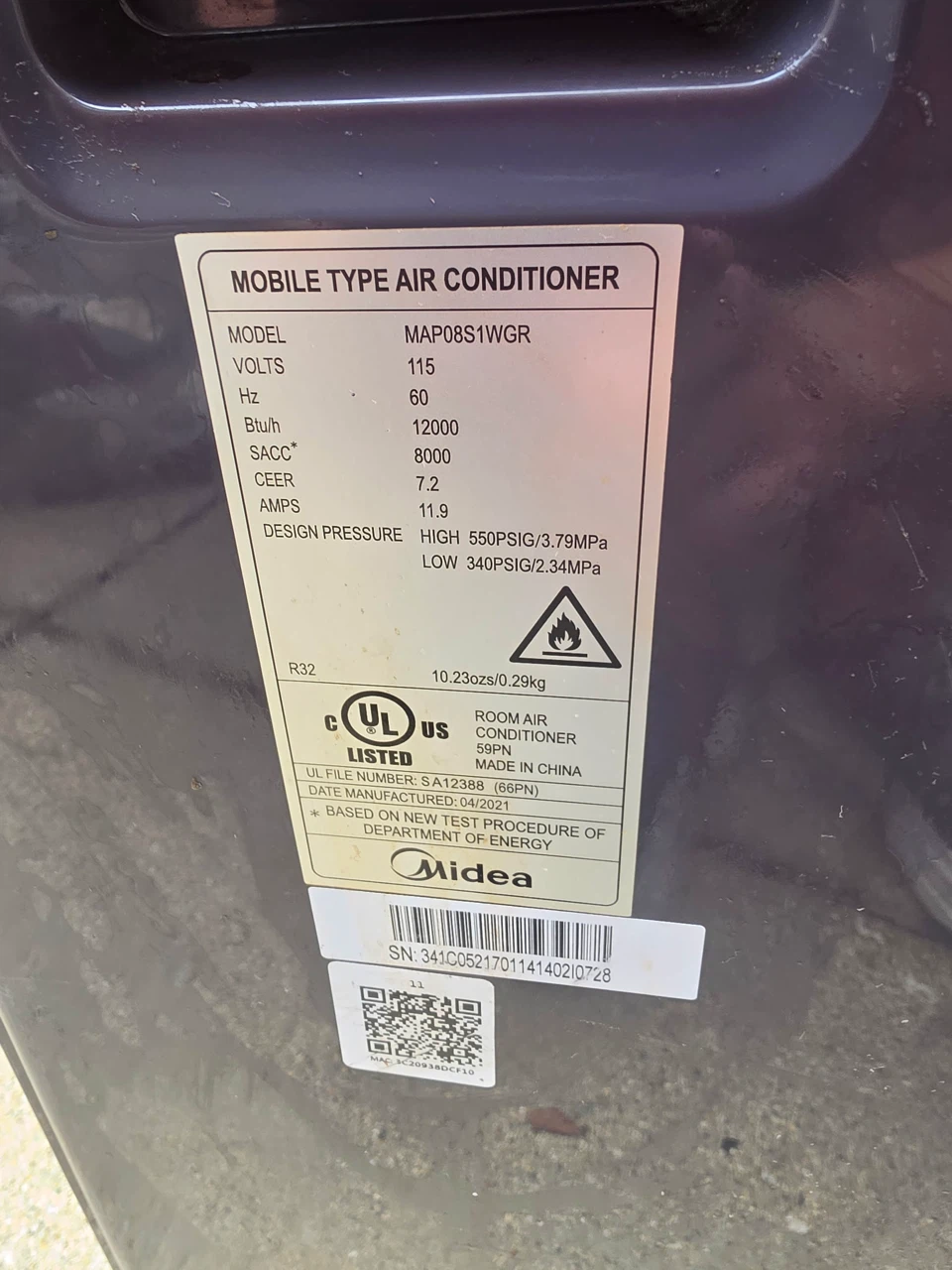 Midea 12000 BTU Portable Air Conditioner - photo 2