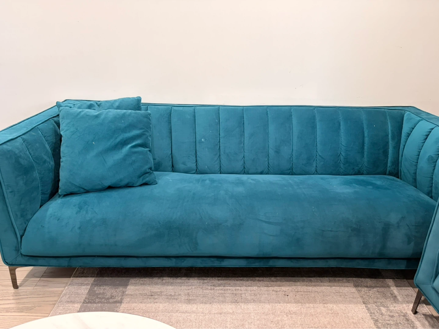 Teal Velvet Sofa