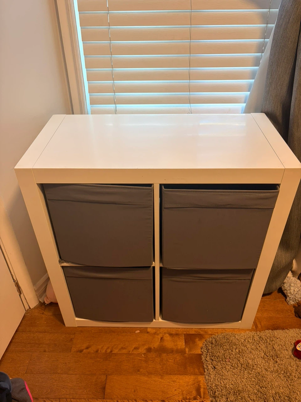 IKEA Kallax Shelf with Four Bins