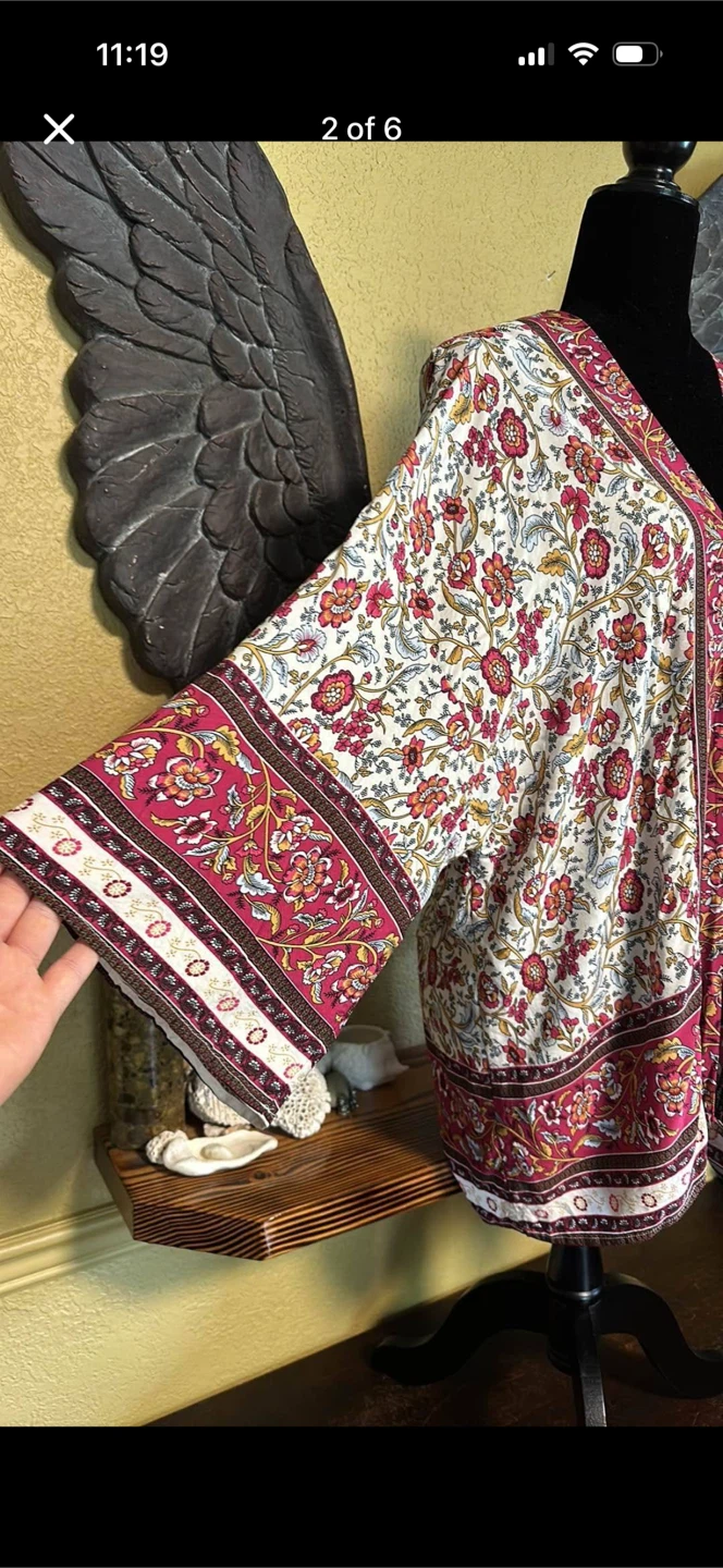SHEIN Open Front Floral Kimono Style Cardigan - photo 2