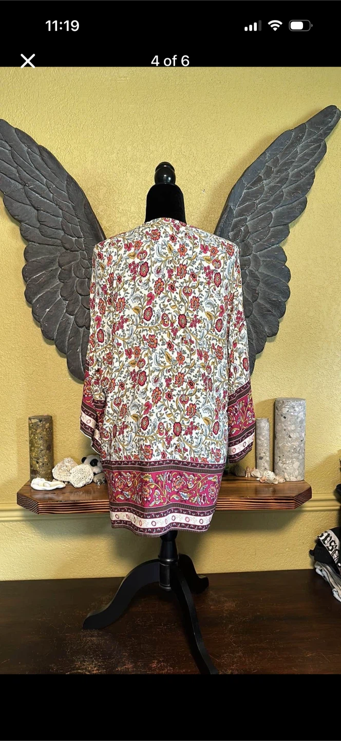 SHEIN Open Front Floral Kimono Style Cardigan - photo 4