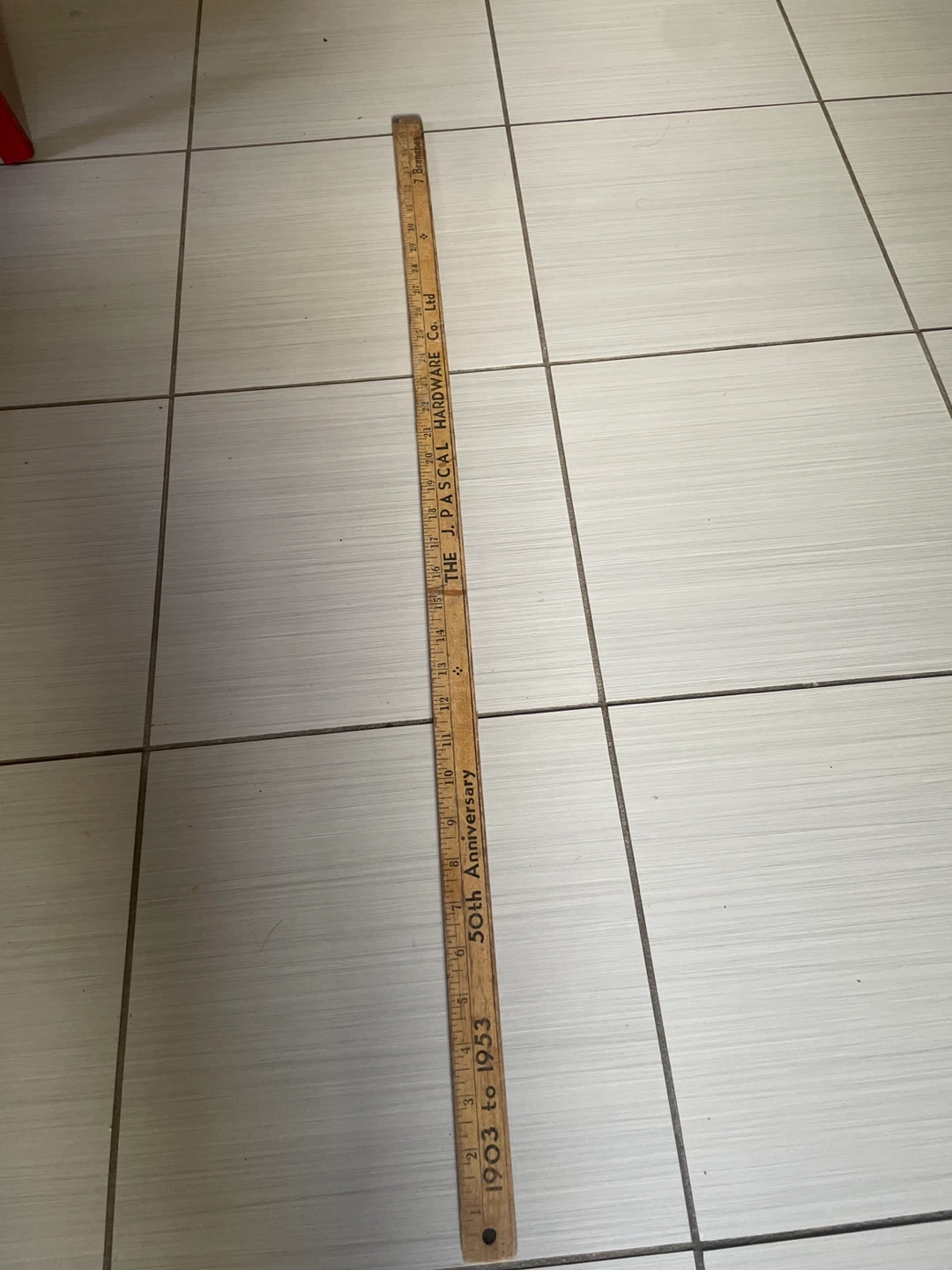 🏈Vintage J. Pascal Hardware 50th Anniversary Yardstick