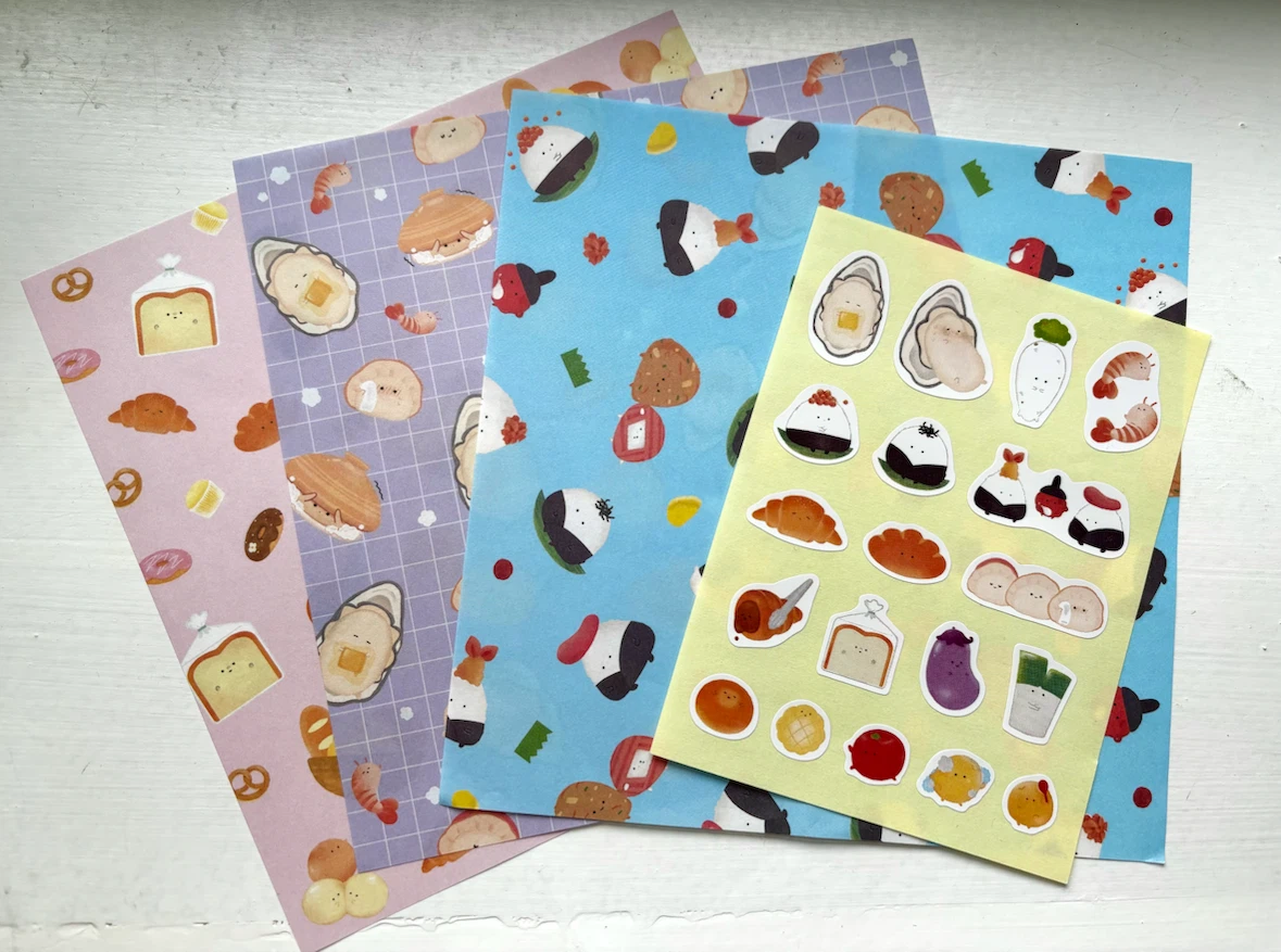 Food Themed Scrapbook paper and stickers 🏈
