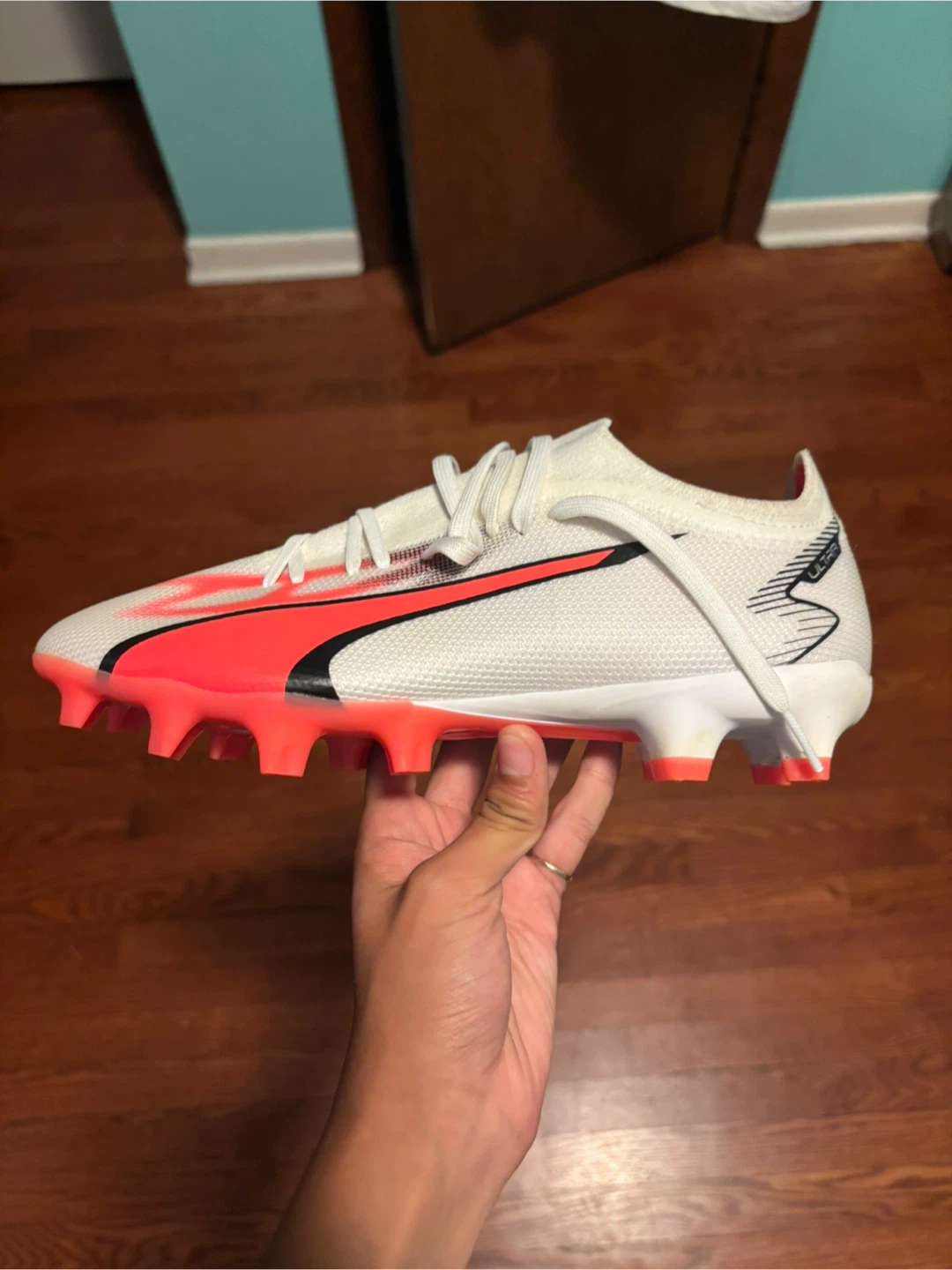 Puma Ultra Soccer Cleats White and Orange