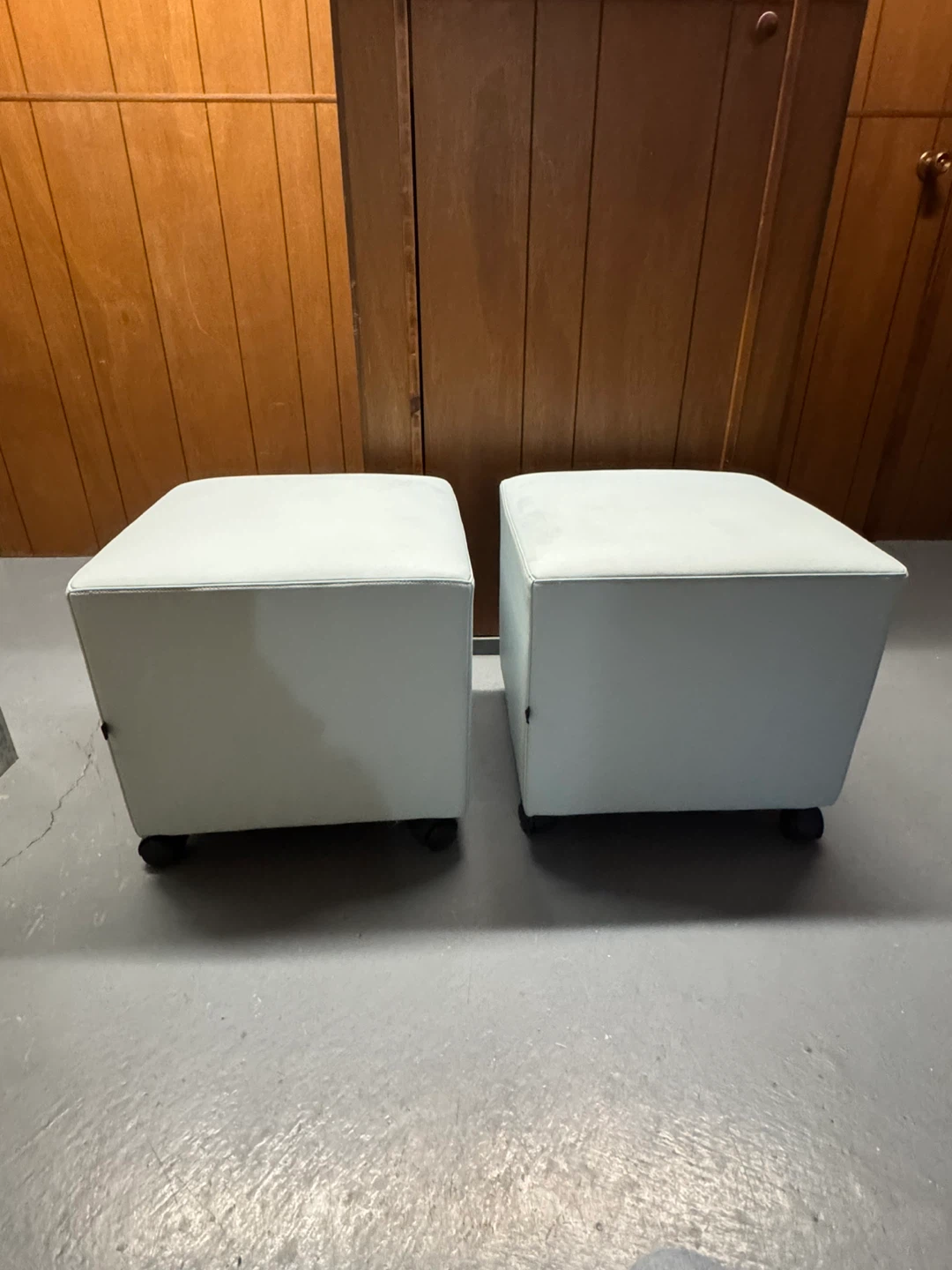 Pair of Upholstered Ottomans with Casters – Made in Canada - photo 2