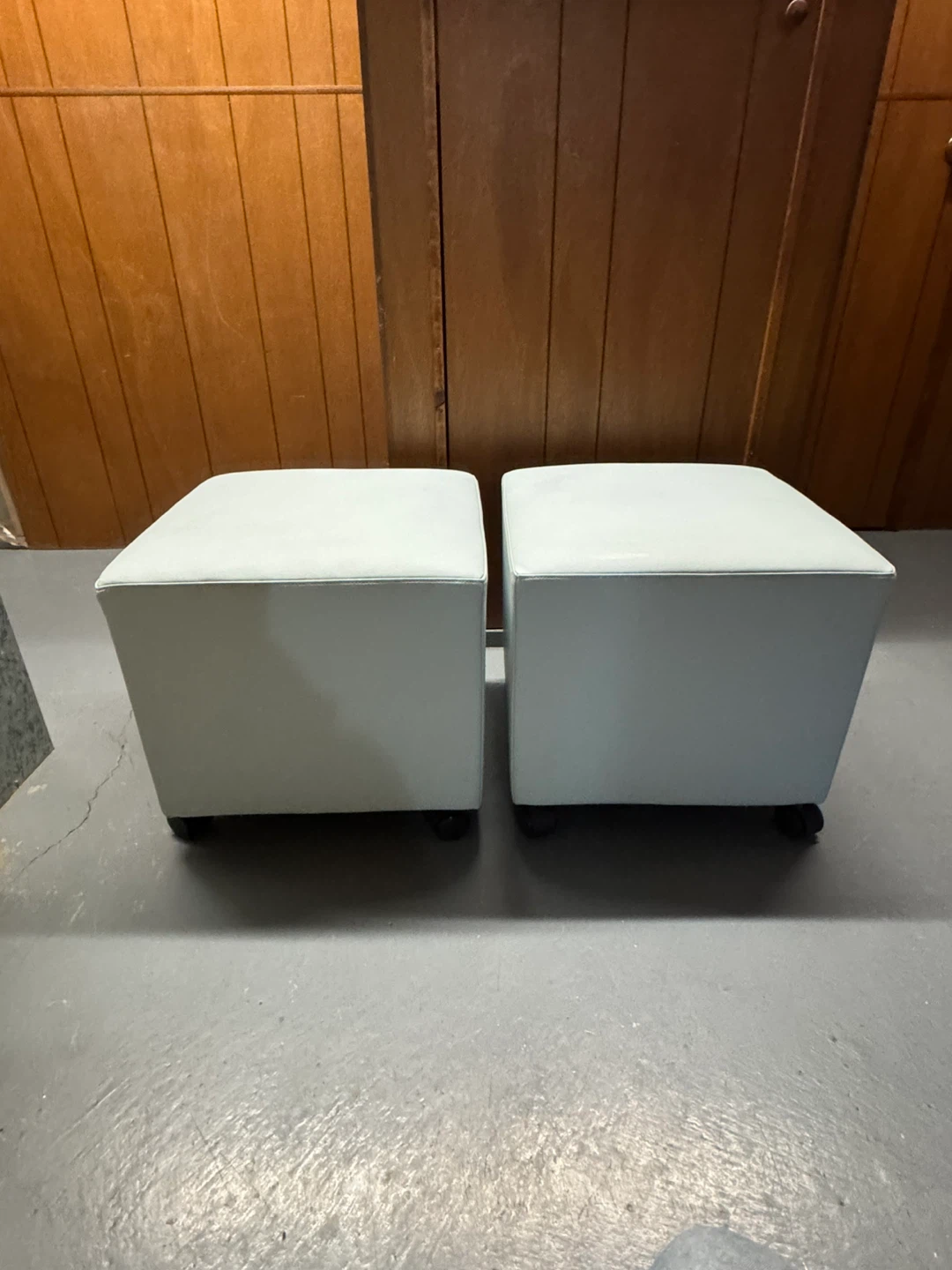Pair of Upholstered Ottomans with Casters – Made in Canada - photo 4
