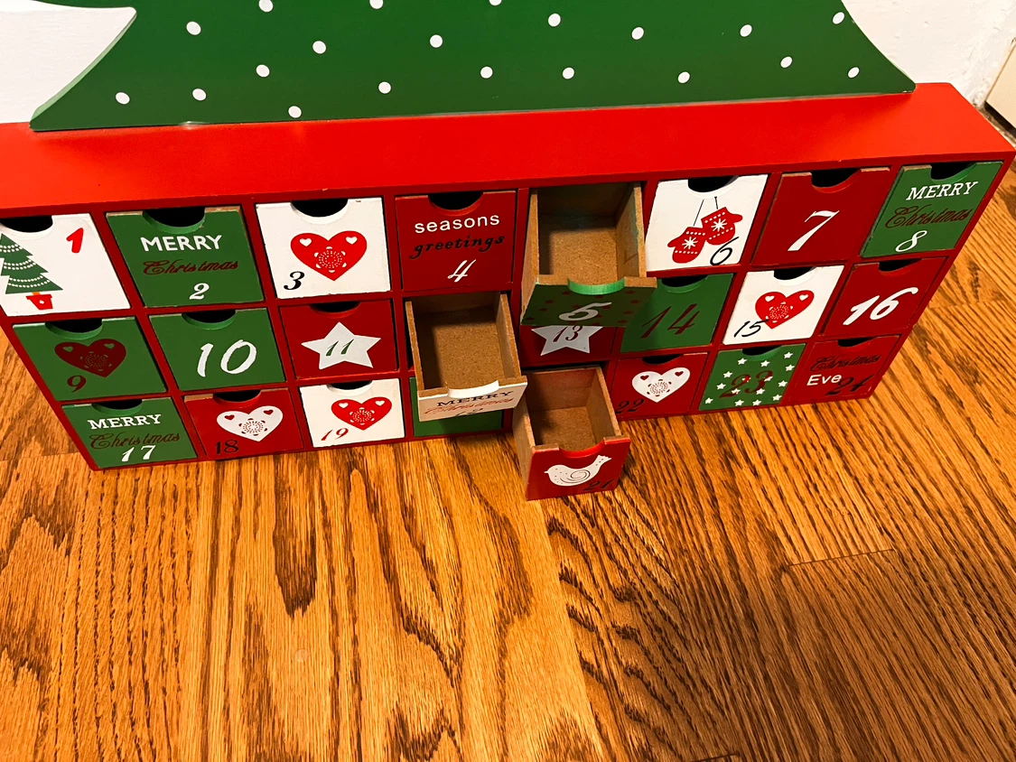 Wooden Christmas Advent Calendar with individual drawers - photo 2