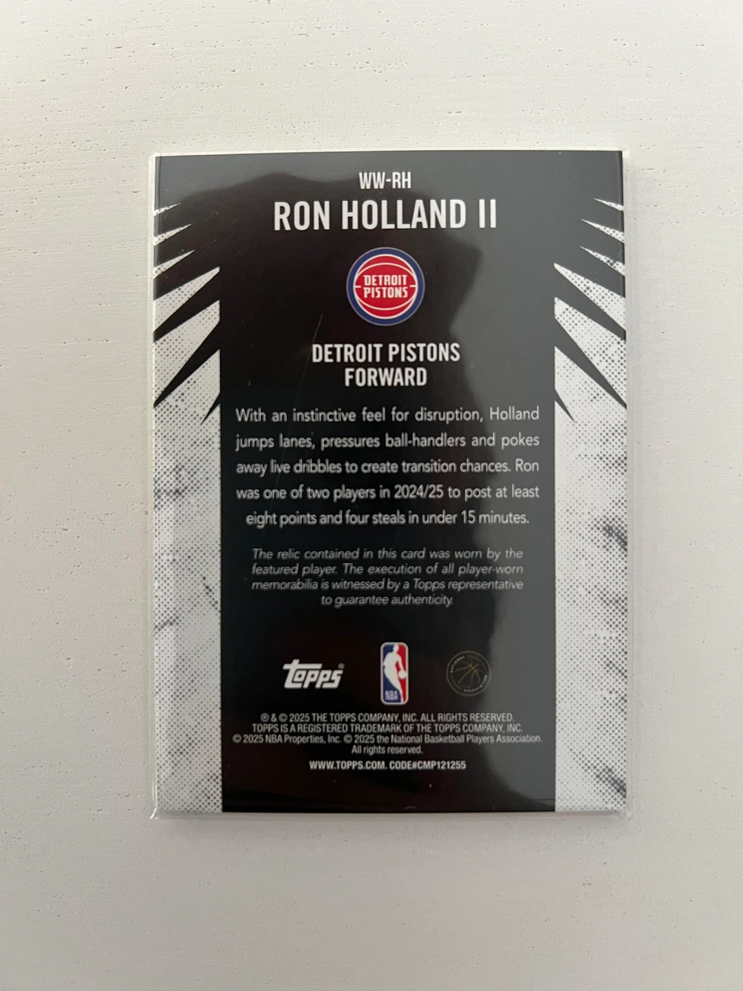 2025 Topps Woven Wonders Relic Ron Holland II - photo 2